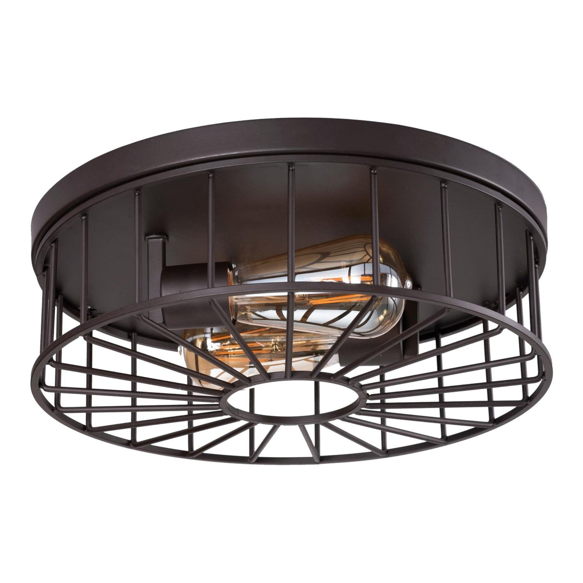 Theo 13" 2-Light Flush Mount, Black Finish - Bees Lighting