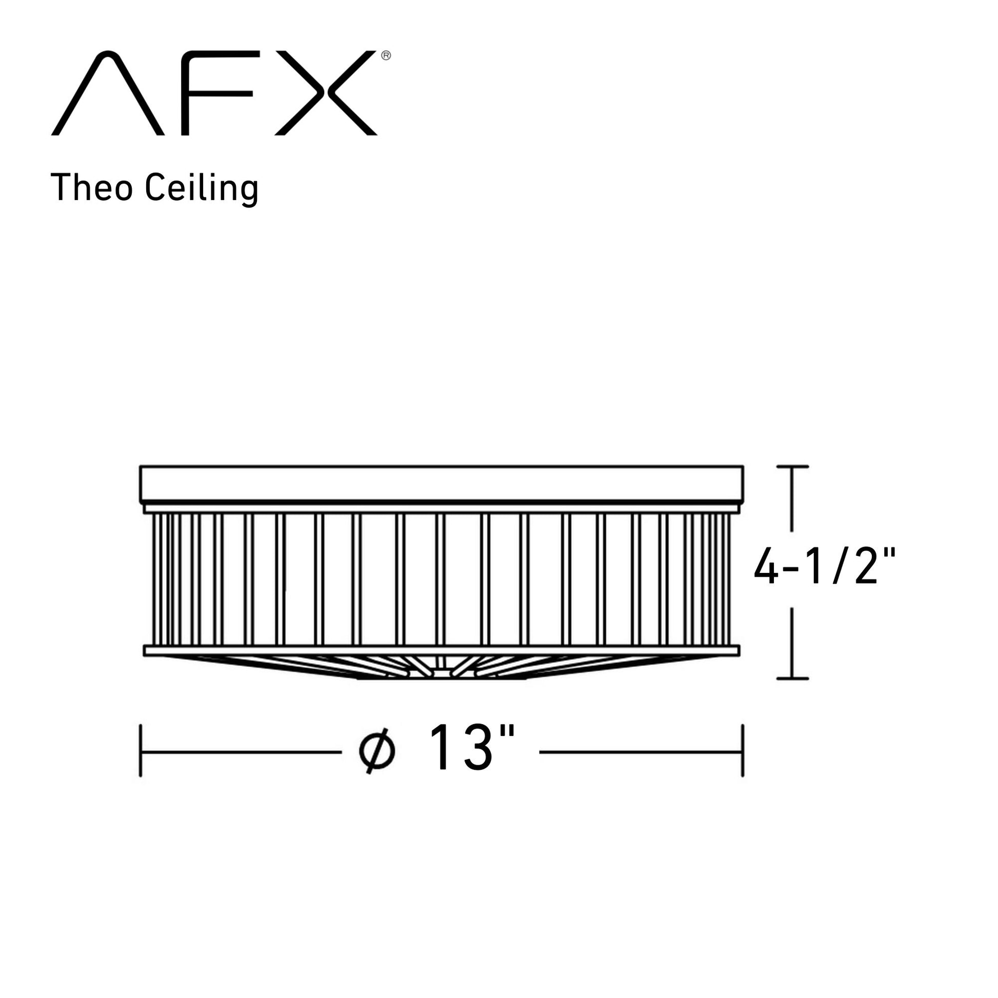 Theo 13" 2-Light Flush Mount, Black Finish - Bees Lighting