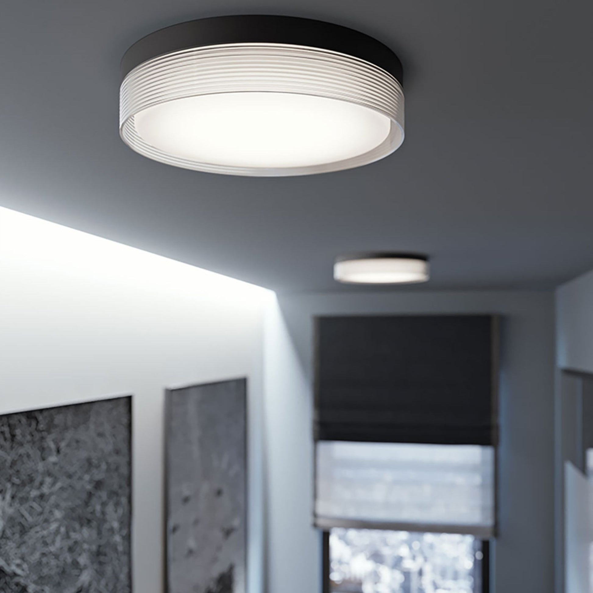 Tribeca 12" LED Flush Mount, Black Finish - Bees Lighting