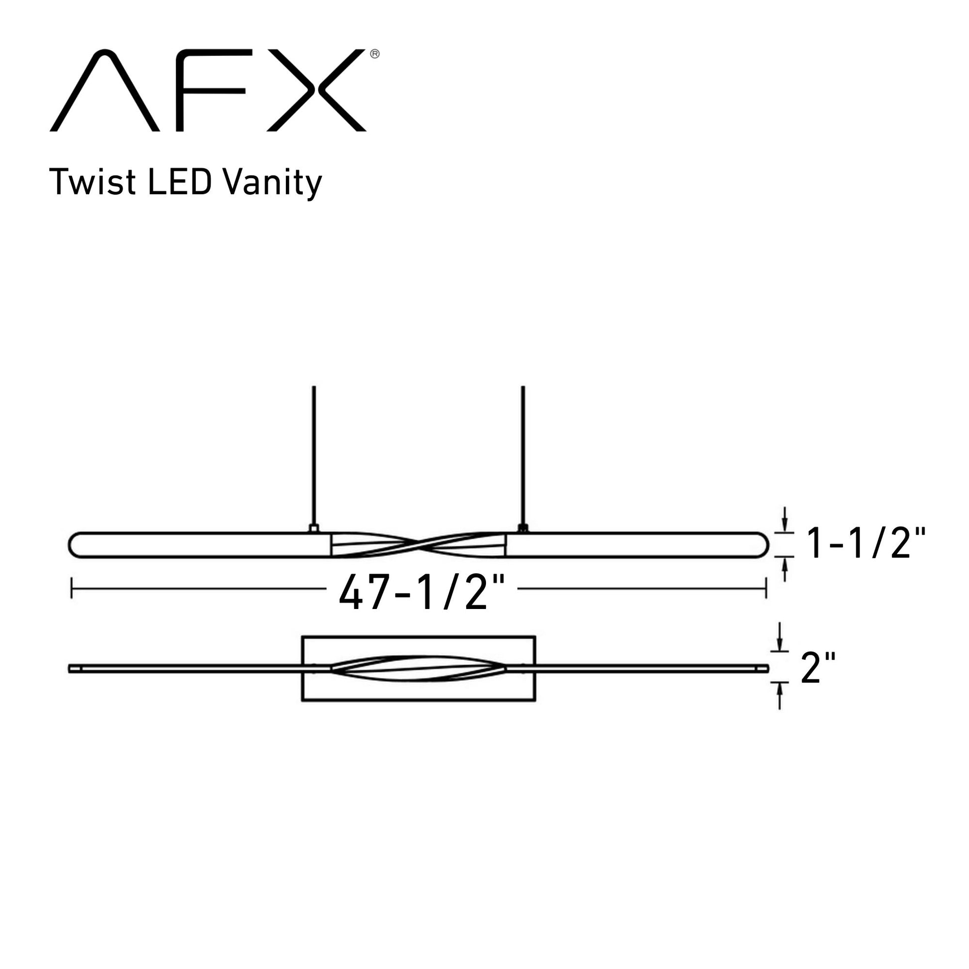 Twist 48" LED Linear Pendant, Satin Brass Finish - Bees Lighting