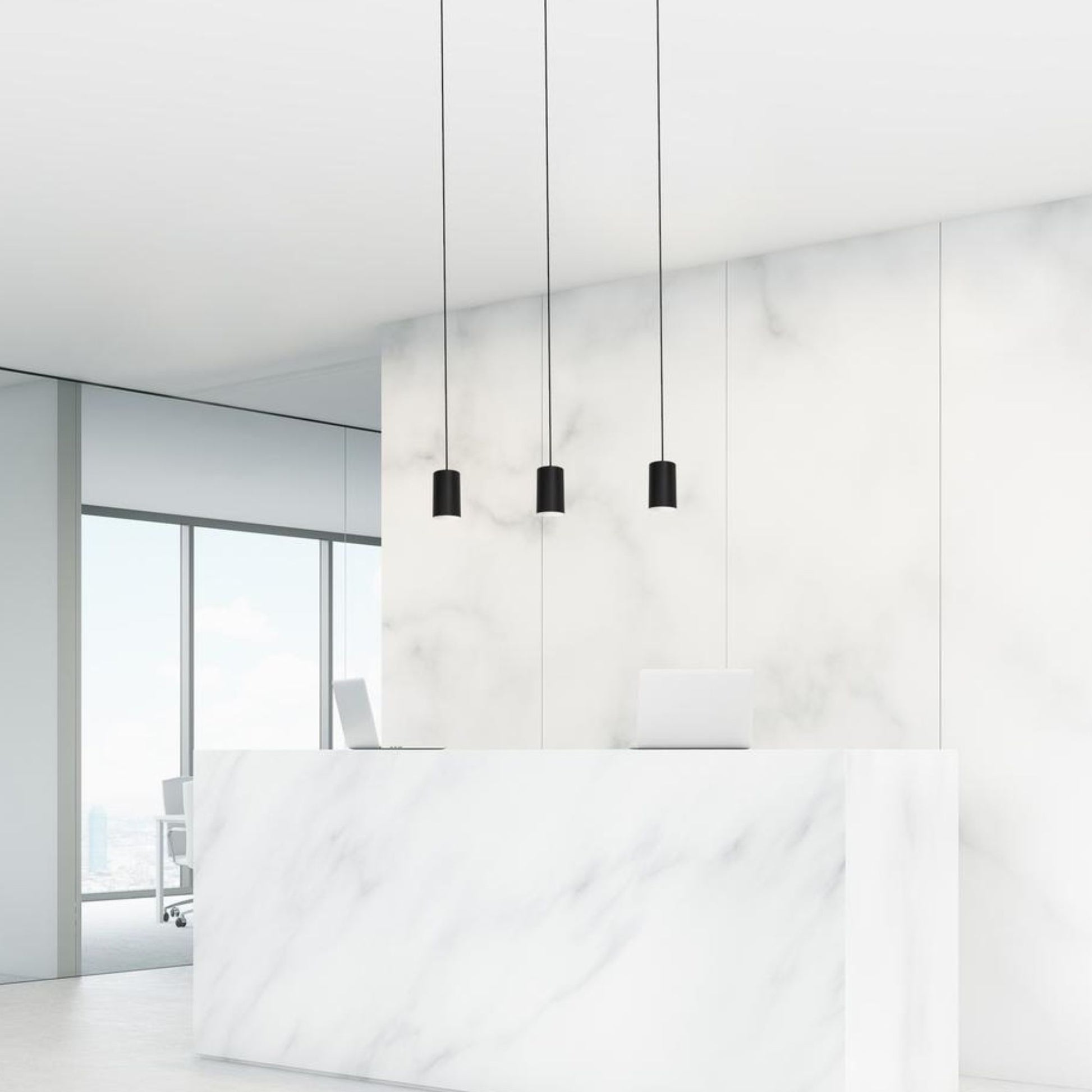 Tyke 36" 3-Light Linear Pendant, Black Finish - Bees Lighting