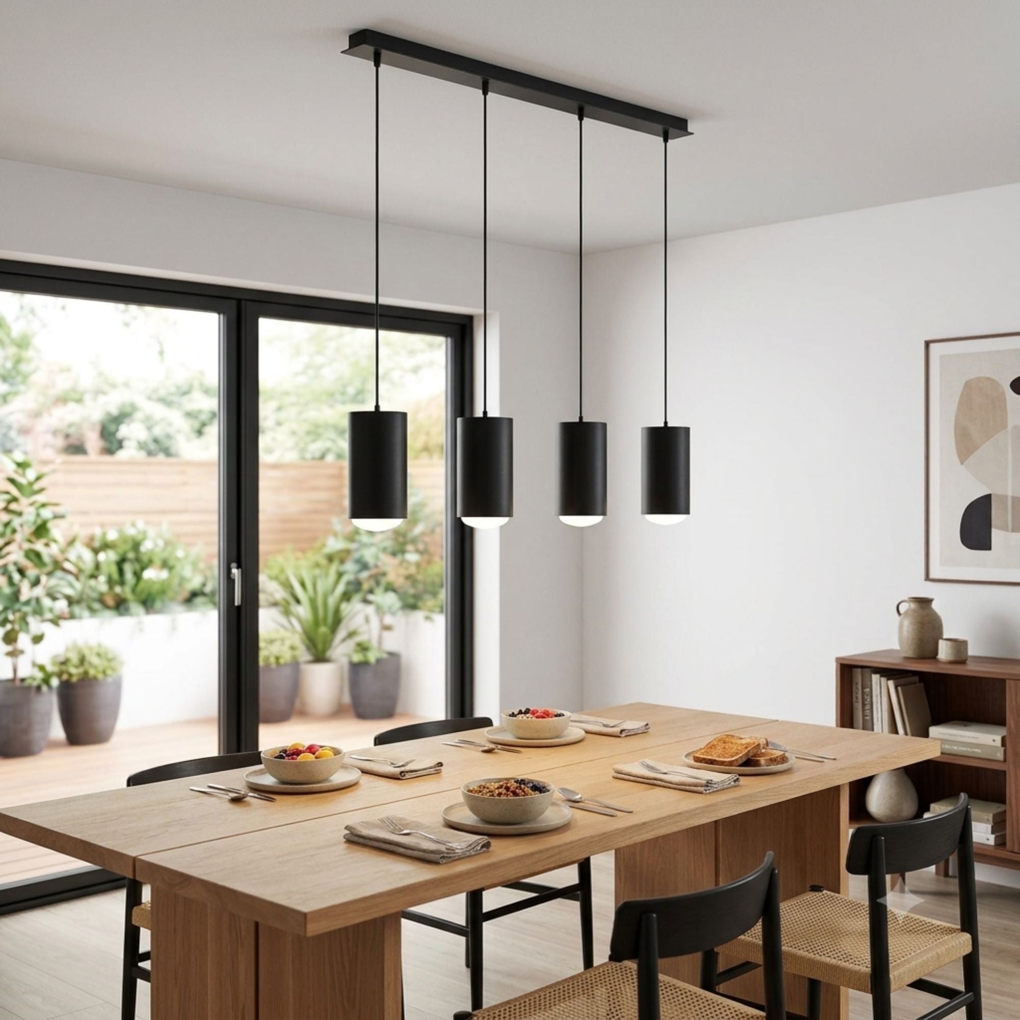 AFX Tyke 36" 4-Light Linear Pendant, Black Finish