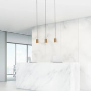 Tyke 36" 3-Light Linear Pendant, Satin Brass Finish - Bees Lighting