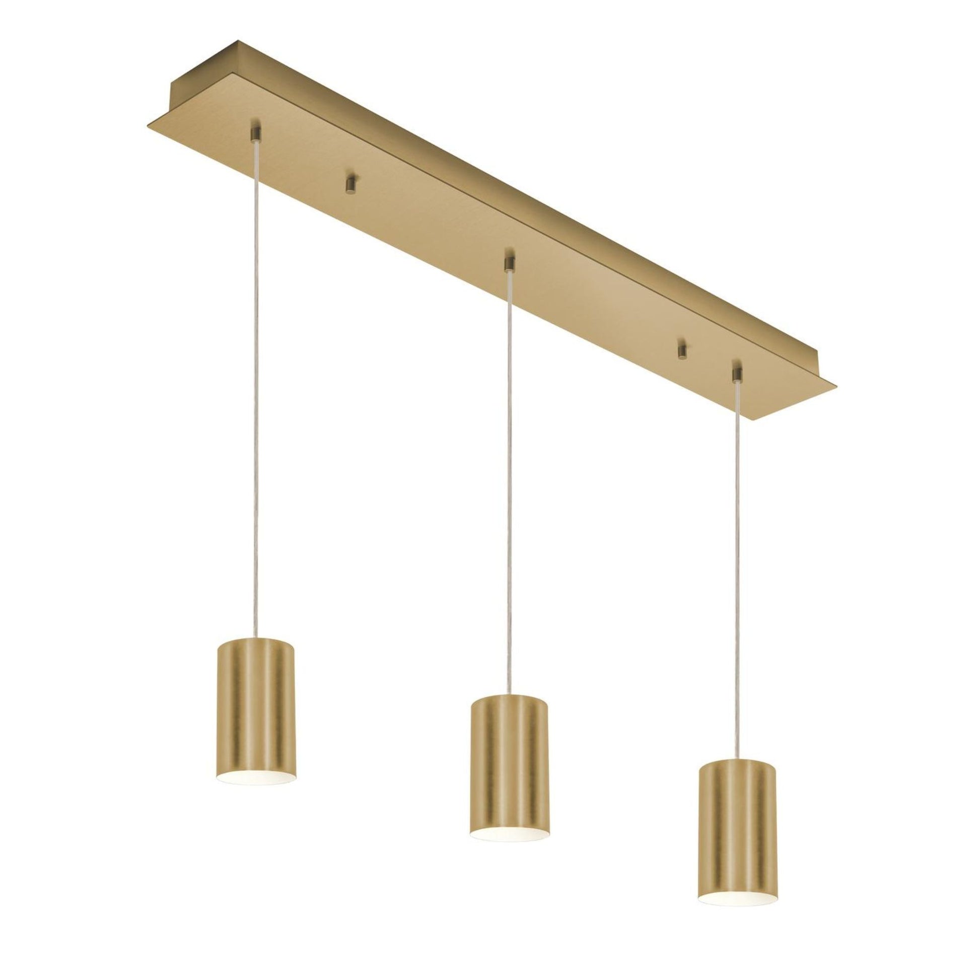 Tyke 36" 3-Light Linear Pendant, Satin Brass Finish - Bees Lighting