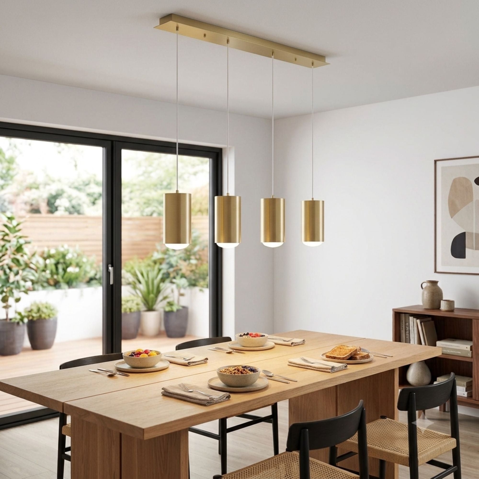 AFX Tyke 36" 4-Light Linear Pendant, Satin Brass Finish