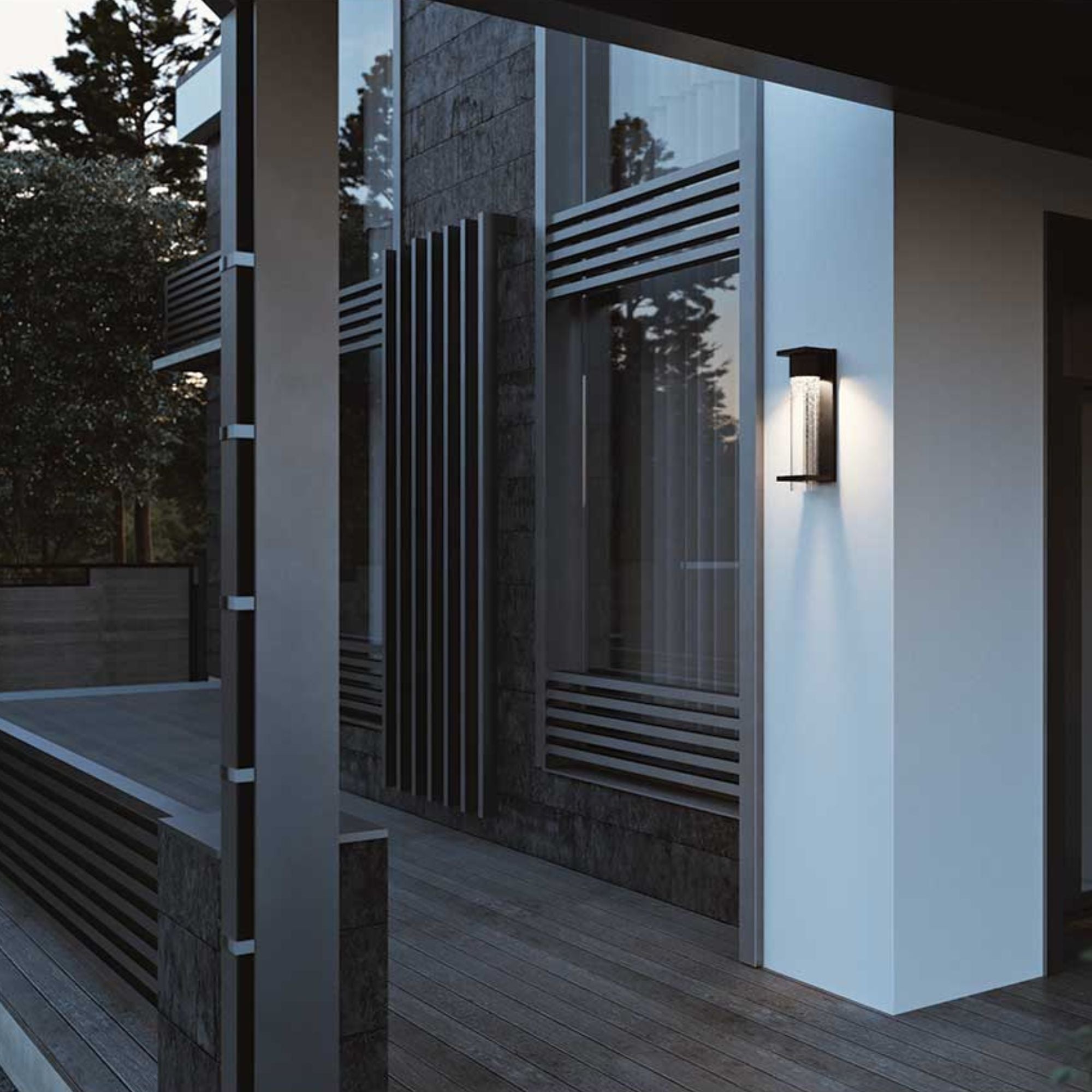 Vasari 12 in. LED Outdoor Wall Light Black Finish - Bees Lighting