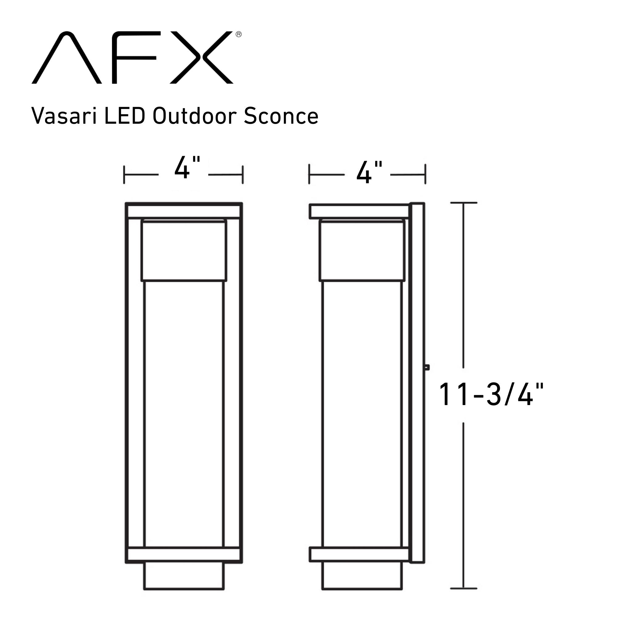 Vasari 12 in. LED Outdoor Wall Light Black Finish - Bees Lighting