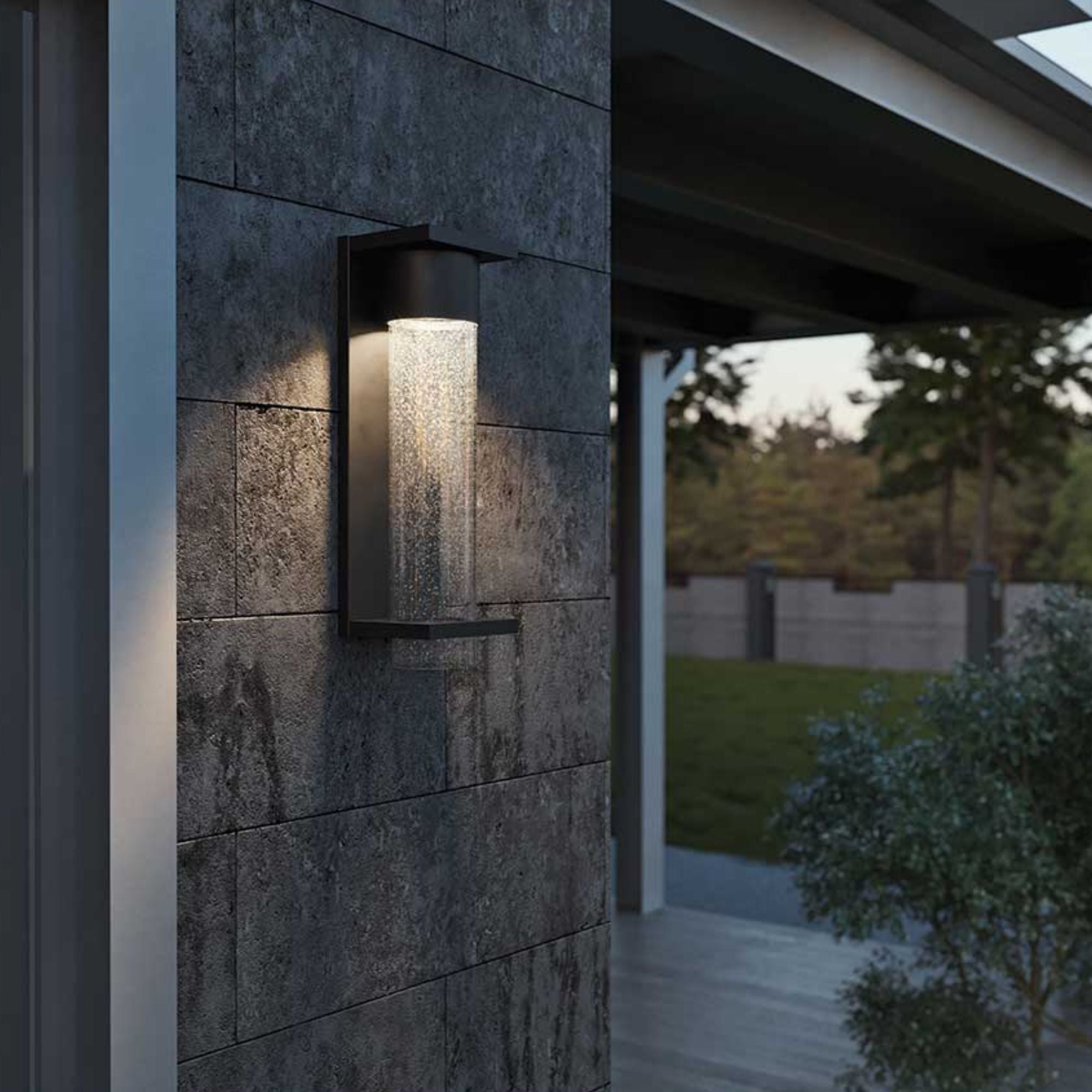 Vasari 12 in. LED Outdoor Wall Light Black Finish - Bees Lighting