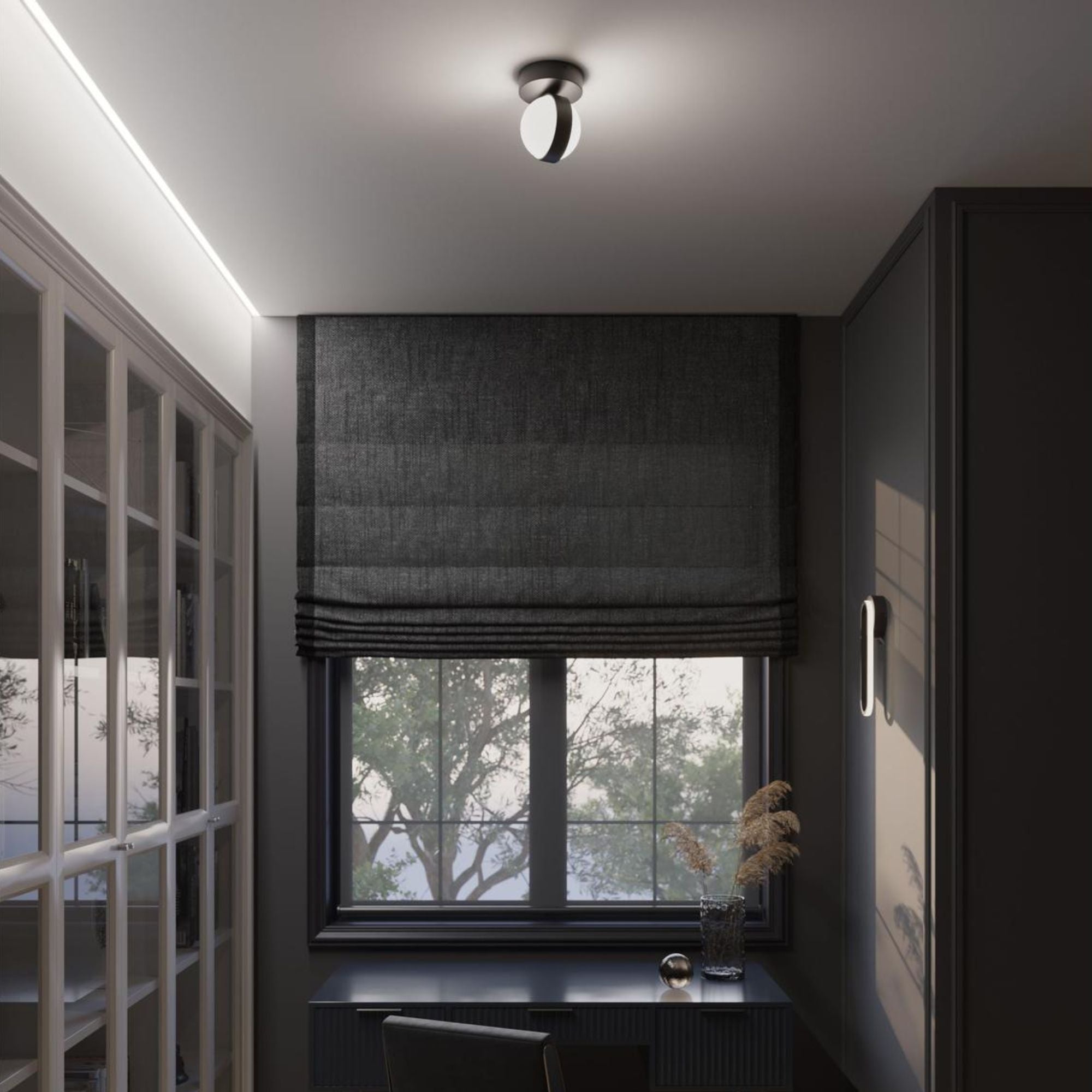 Verona 5" LED Flush Mount, Black Finish