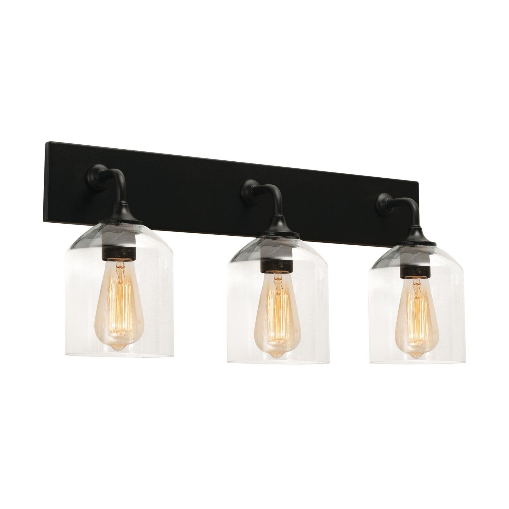 William 24" 3-Light Vanity, Black Finish - Bees Lighting
