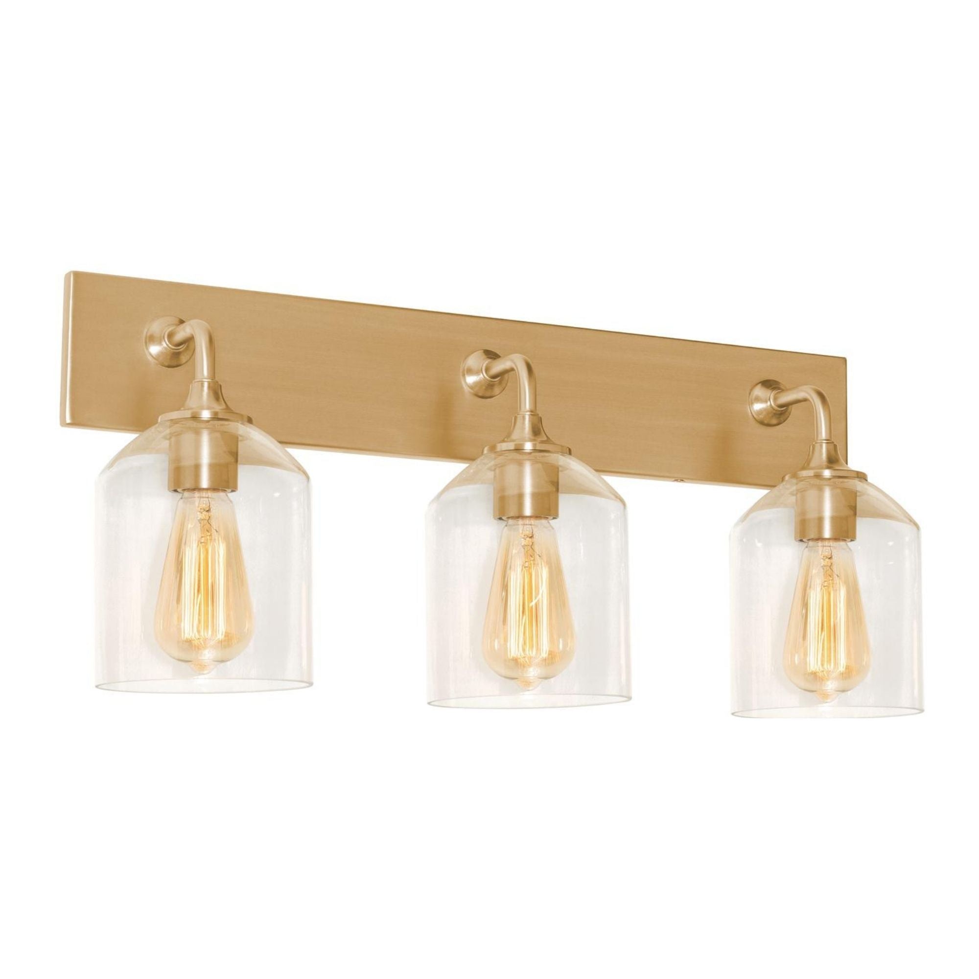 William 3 Lights 24 In. Vanity Light Satin Brass Finish - Bees Lighting