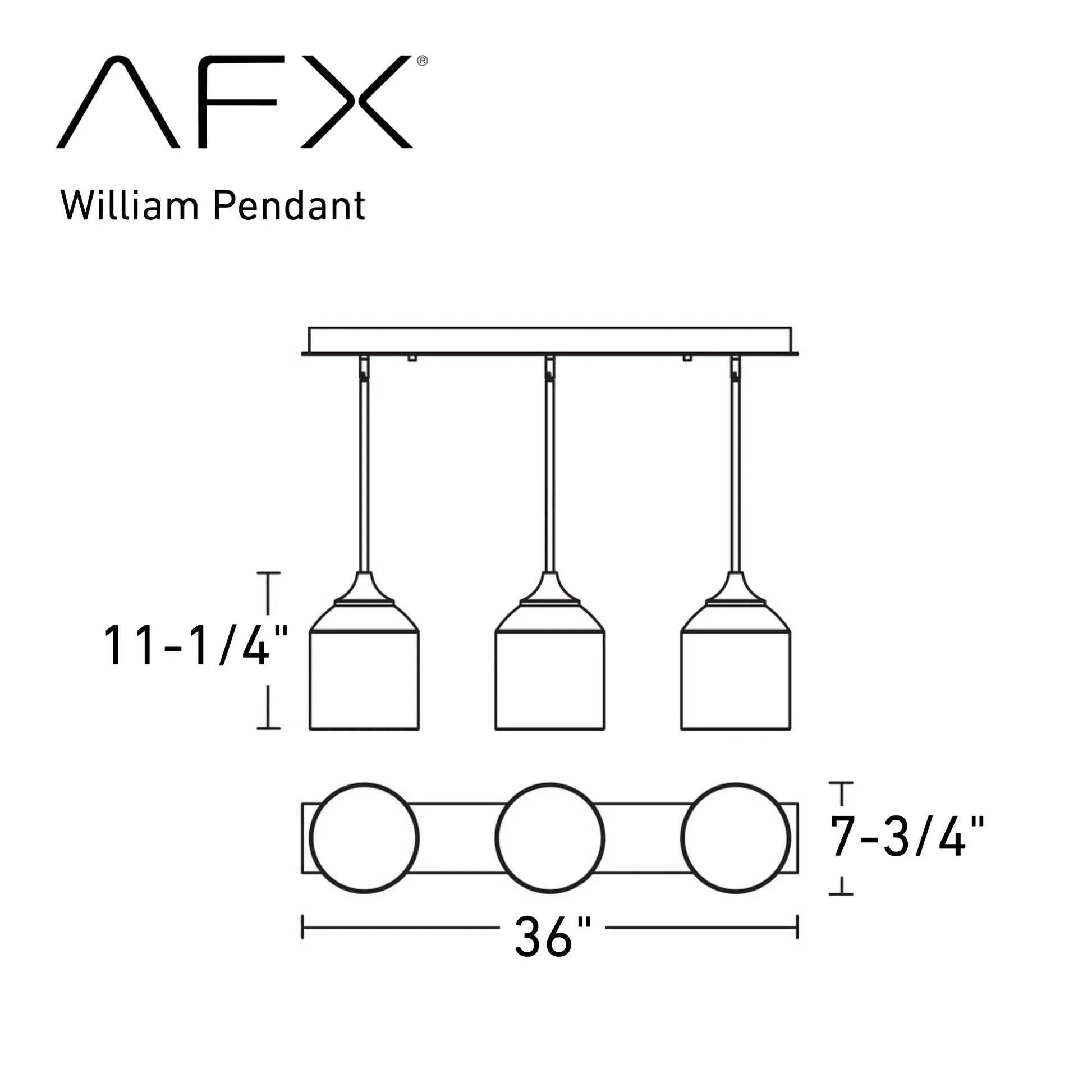 William 36" 3-Light Linear Pendant, Satin Brass Finish - Bees Lighting