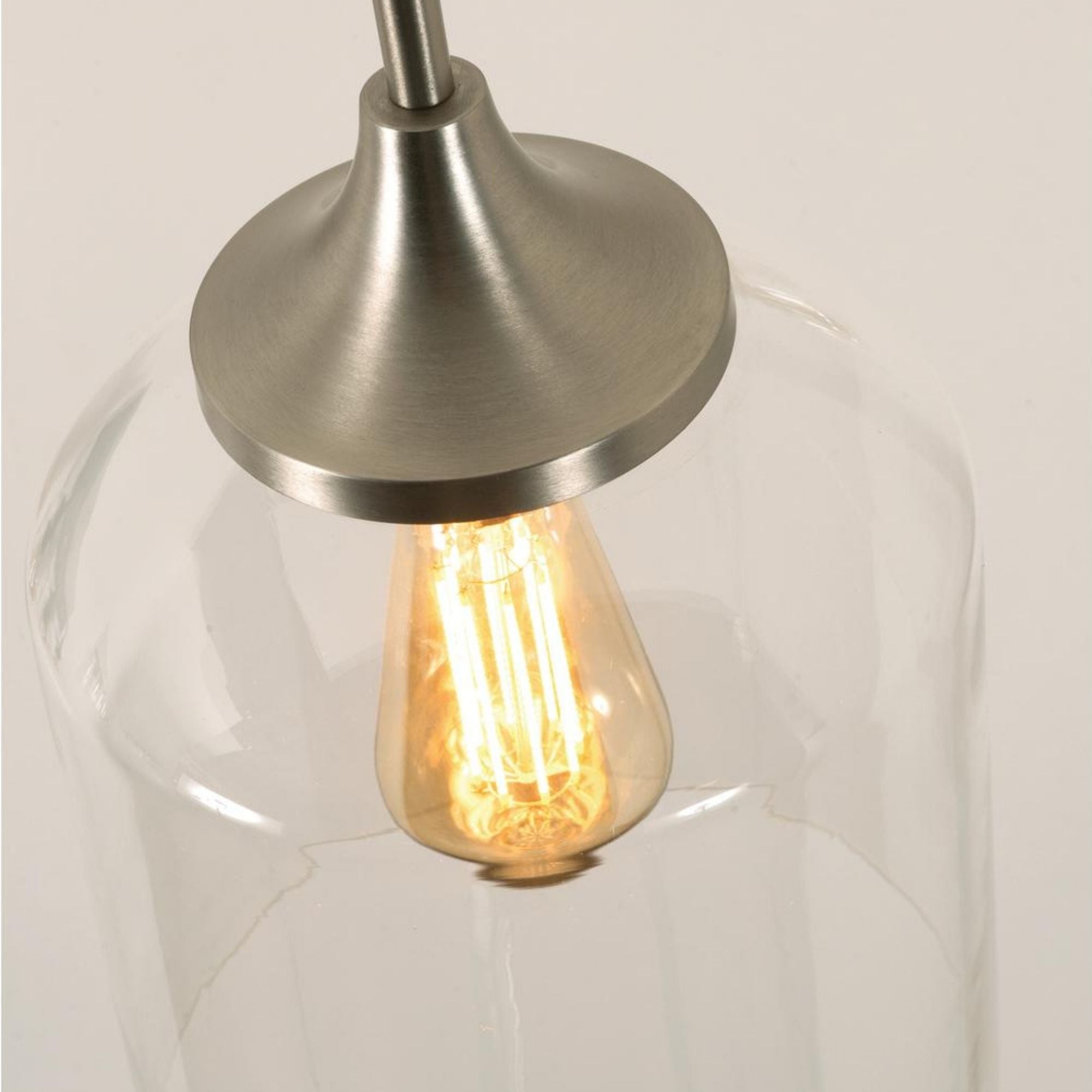 William 8 In. Pendant Light Satin Nickel Finish - Bees Lighting