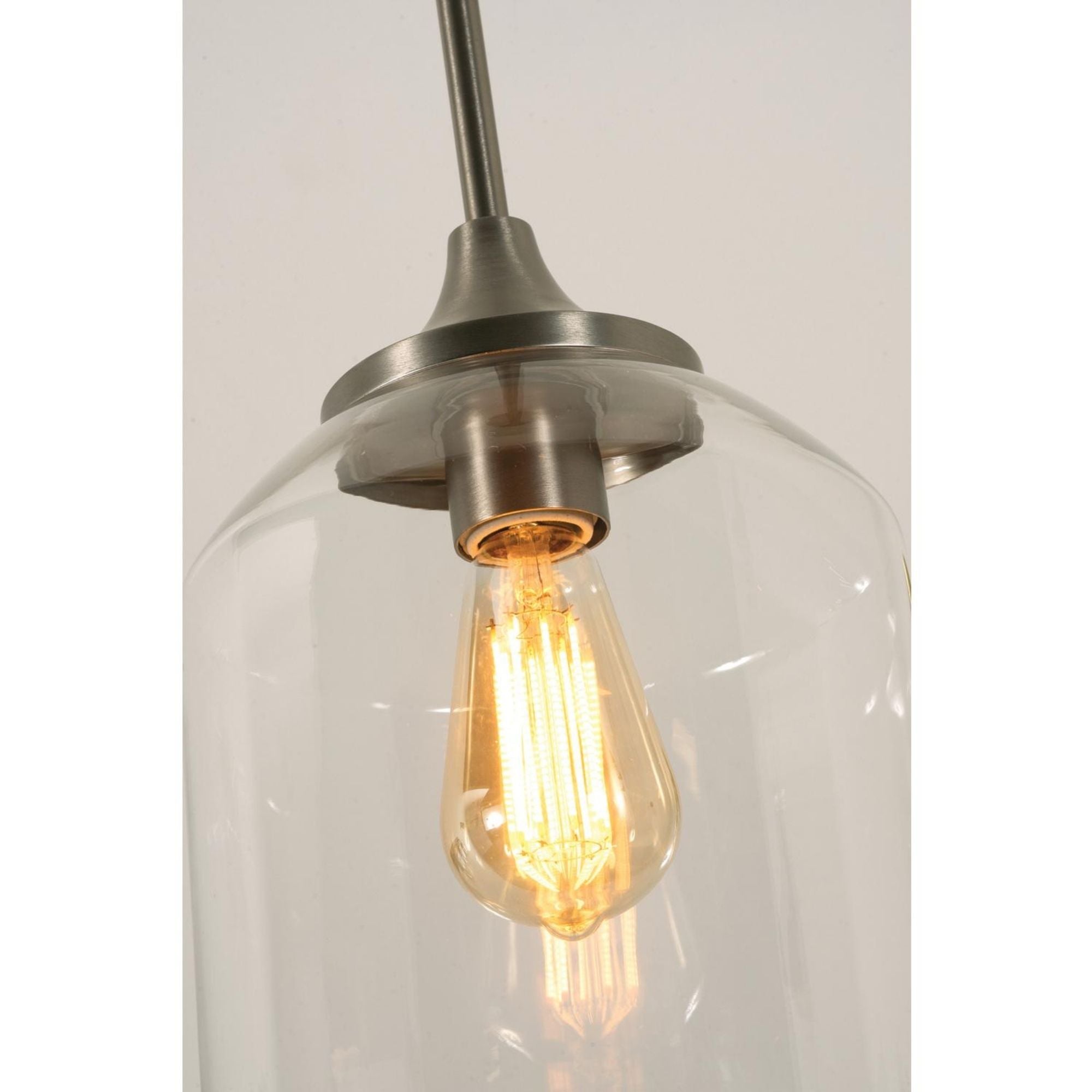 William 8 In. Pendant Light Satin Nickel Finish - Bees Lighting