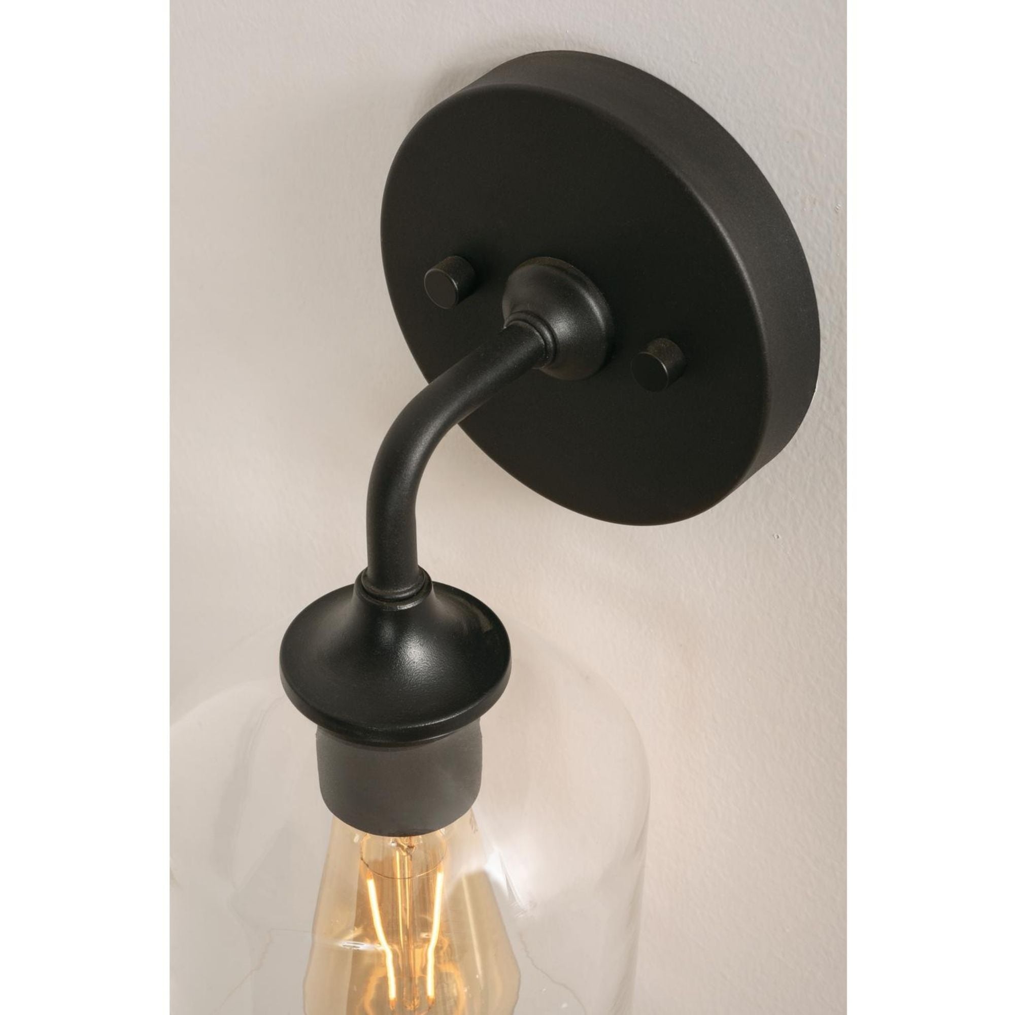 William 12 In. Armed Sconce Black Finish - Bees Lighting