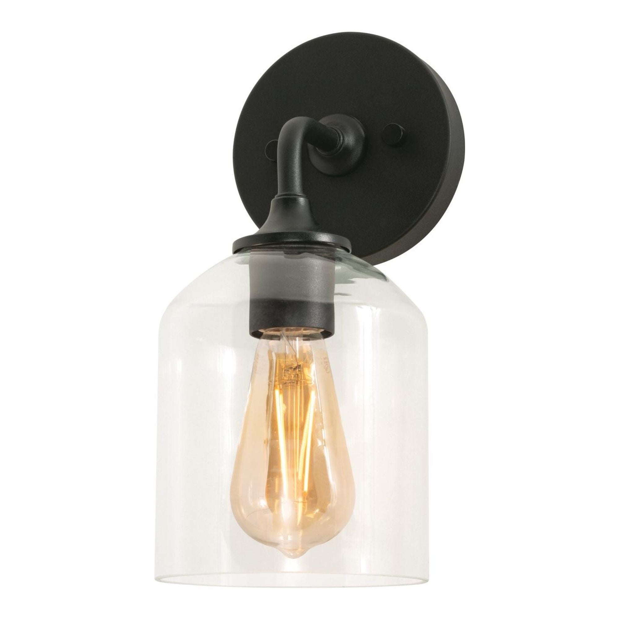 William 12 In. Armed Sconce Black Finish - Bees Lighting