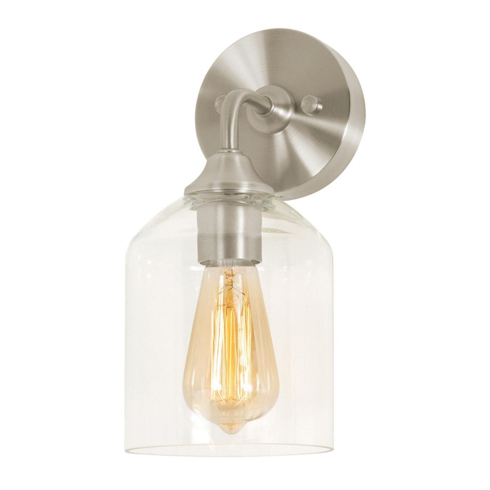 William 12" Wall Sconce, Satin Nickel Finish - Bees Lighting