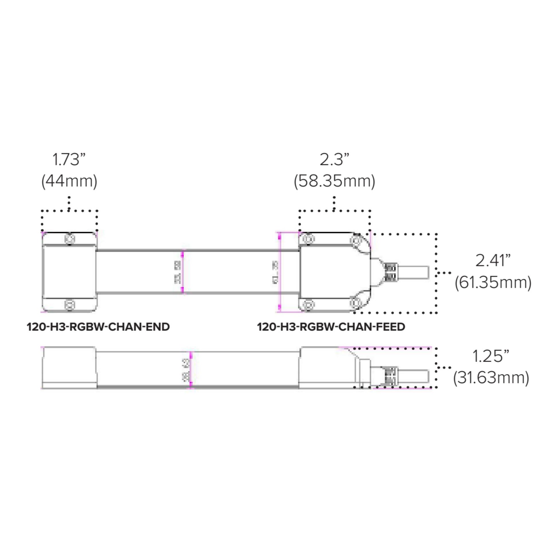 American Lighting - Hybrid 3 RGBW Black End Cap | Bees Lighting