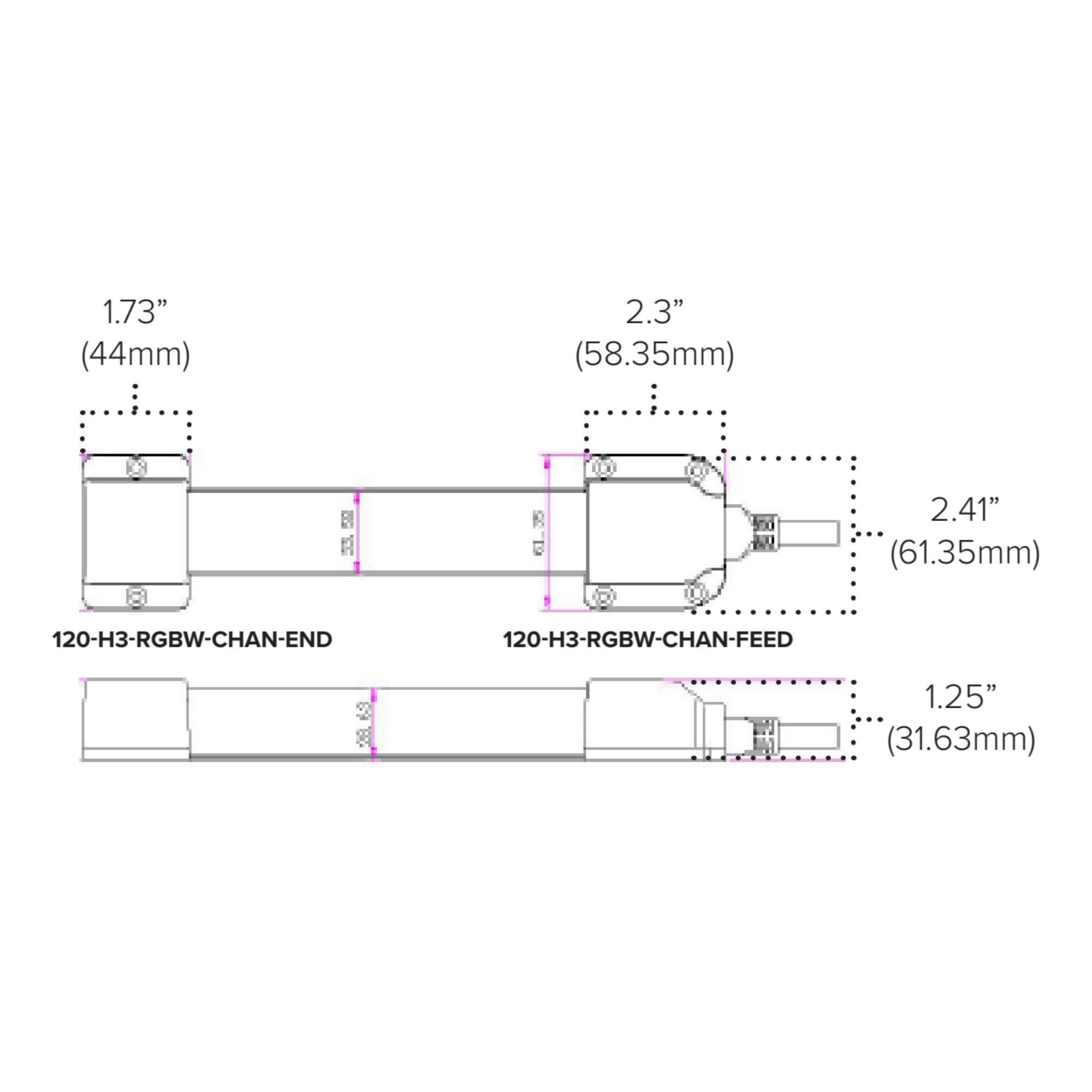 American Lighting - Hybrid 3 RGBW Black End Cap | Bees Lighting