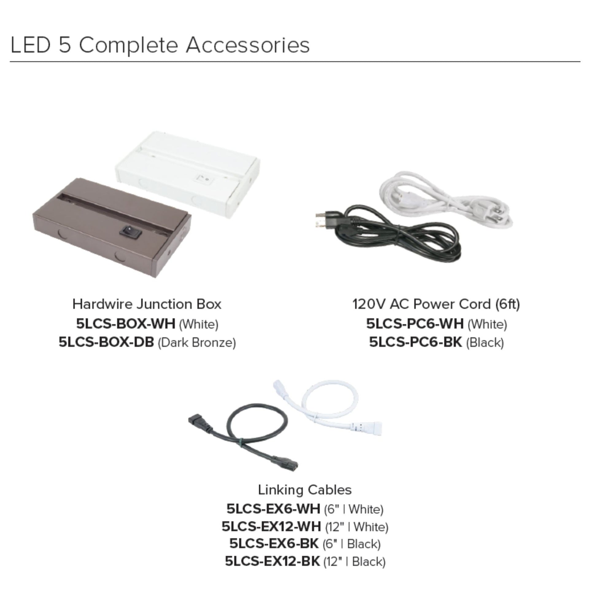 LED 5 Complete 24-Inch LED Under Cabinet Light, 15W, Selectable CCT, 120V, White - Bees Lighting