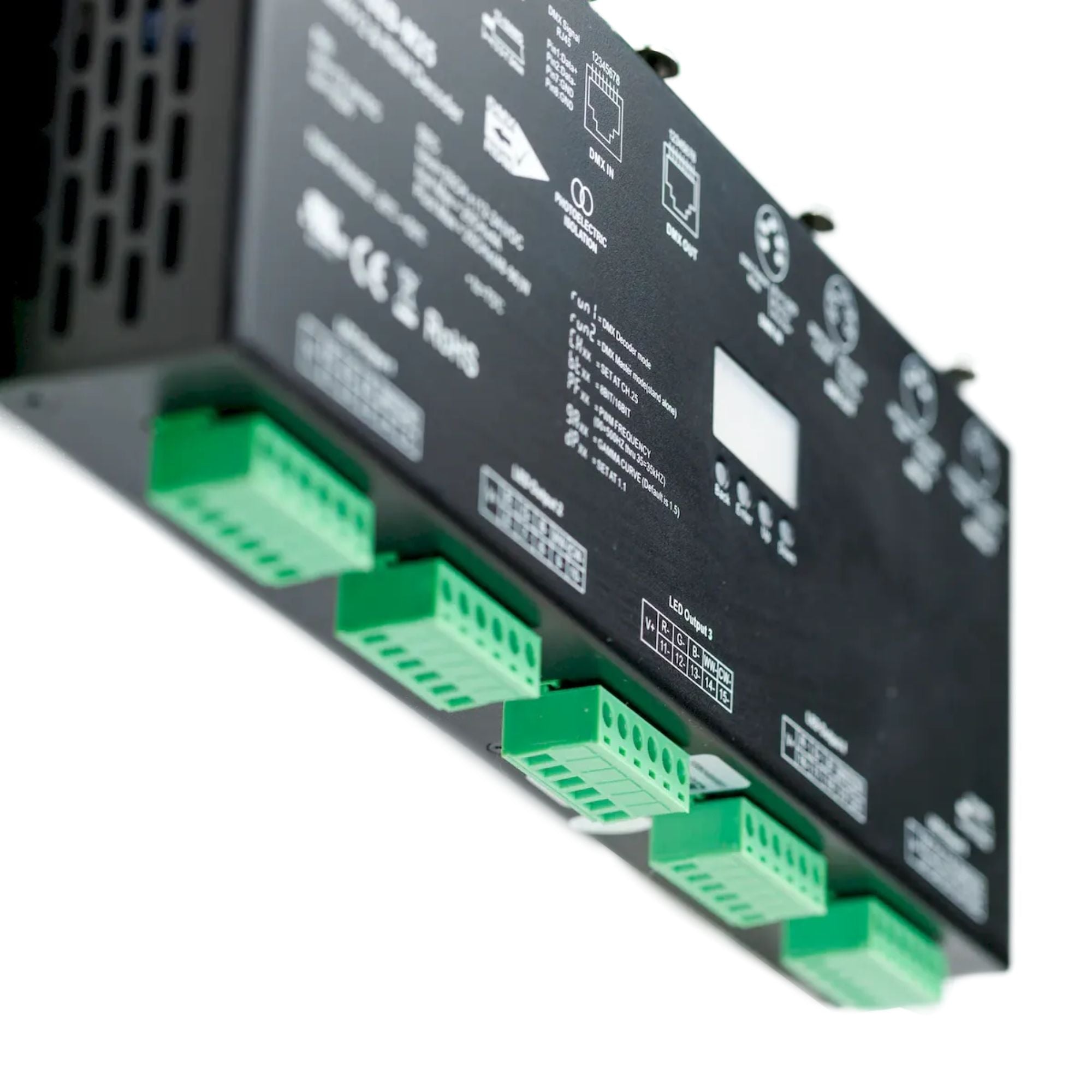 American Lighting AML-DEC-DMX-RJ45-5X5CH 25-Channel DMX Decoder, 5×5CH, RJ45/XLR3/XLR5, 12-24V DC, 4A per Channel
