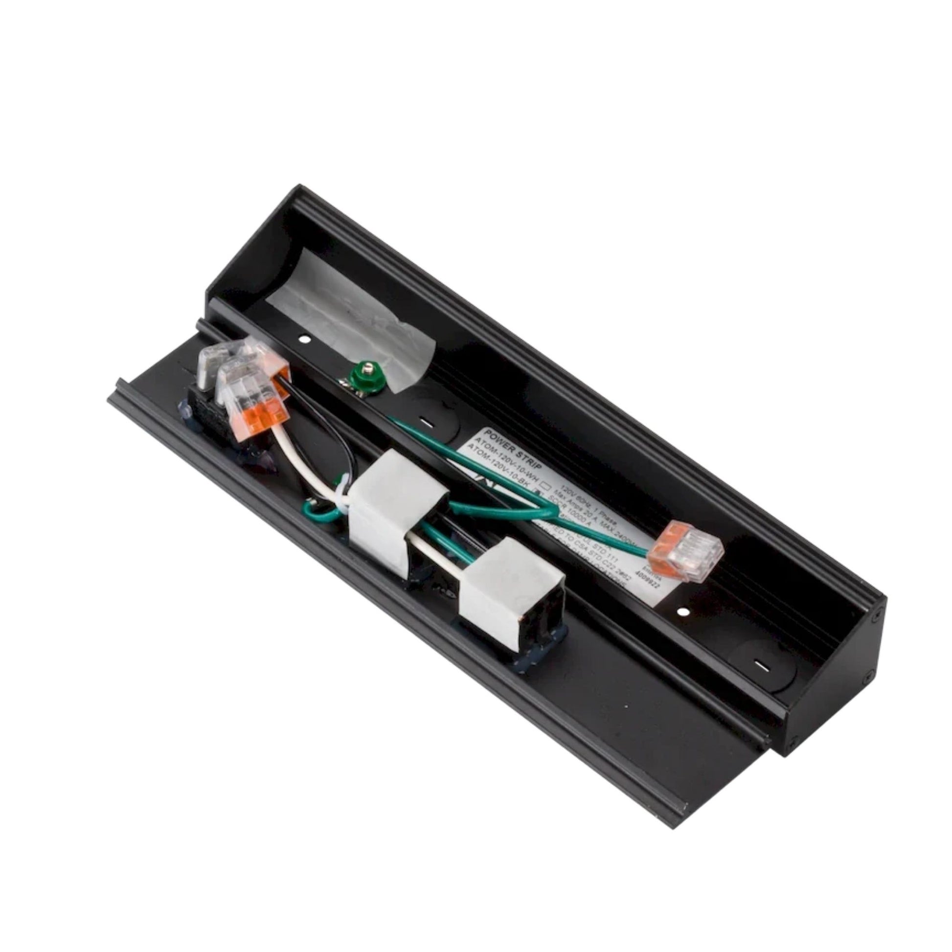 American Lighting - Atom 10" Under Cabinet Power Strip with 2 Receptacles, Black | Bees Lighting