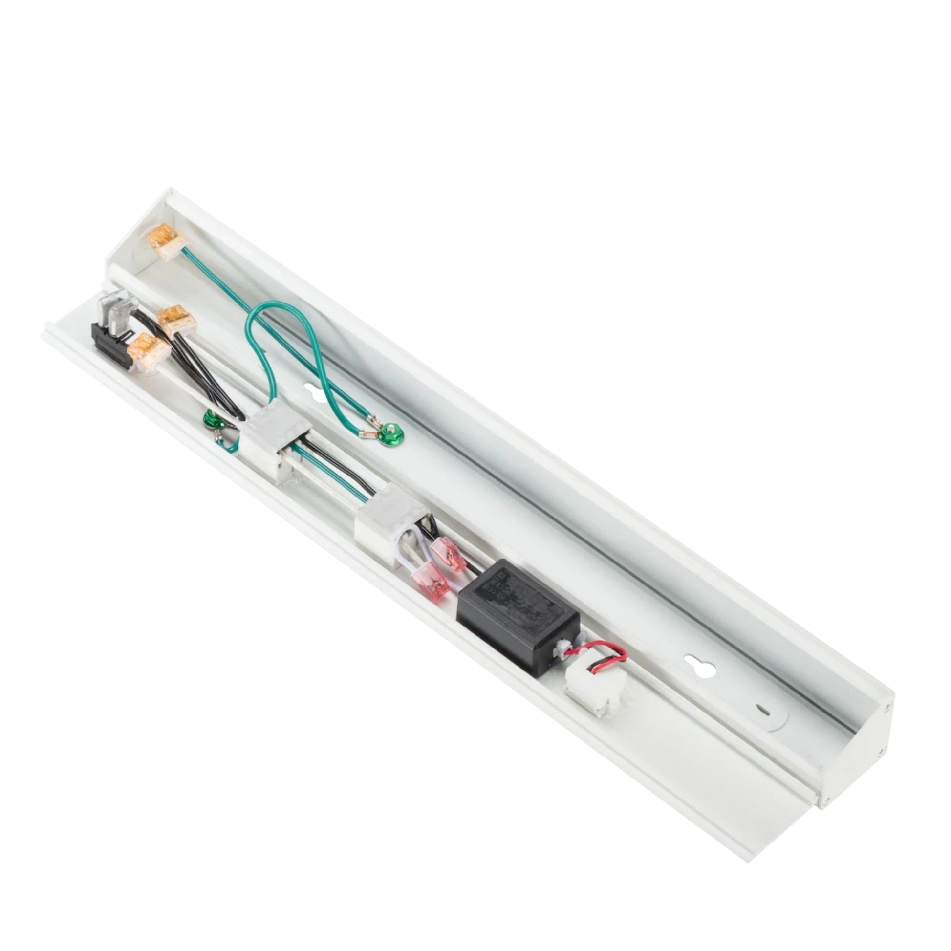 American Lighting - Atom 18" Under Cabinet Power Strip with 2 Receptacles and USB Ports, White | Bees Lighting