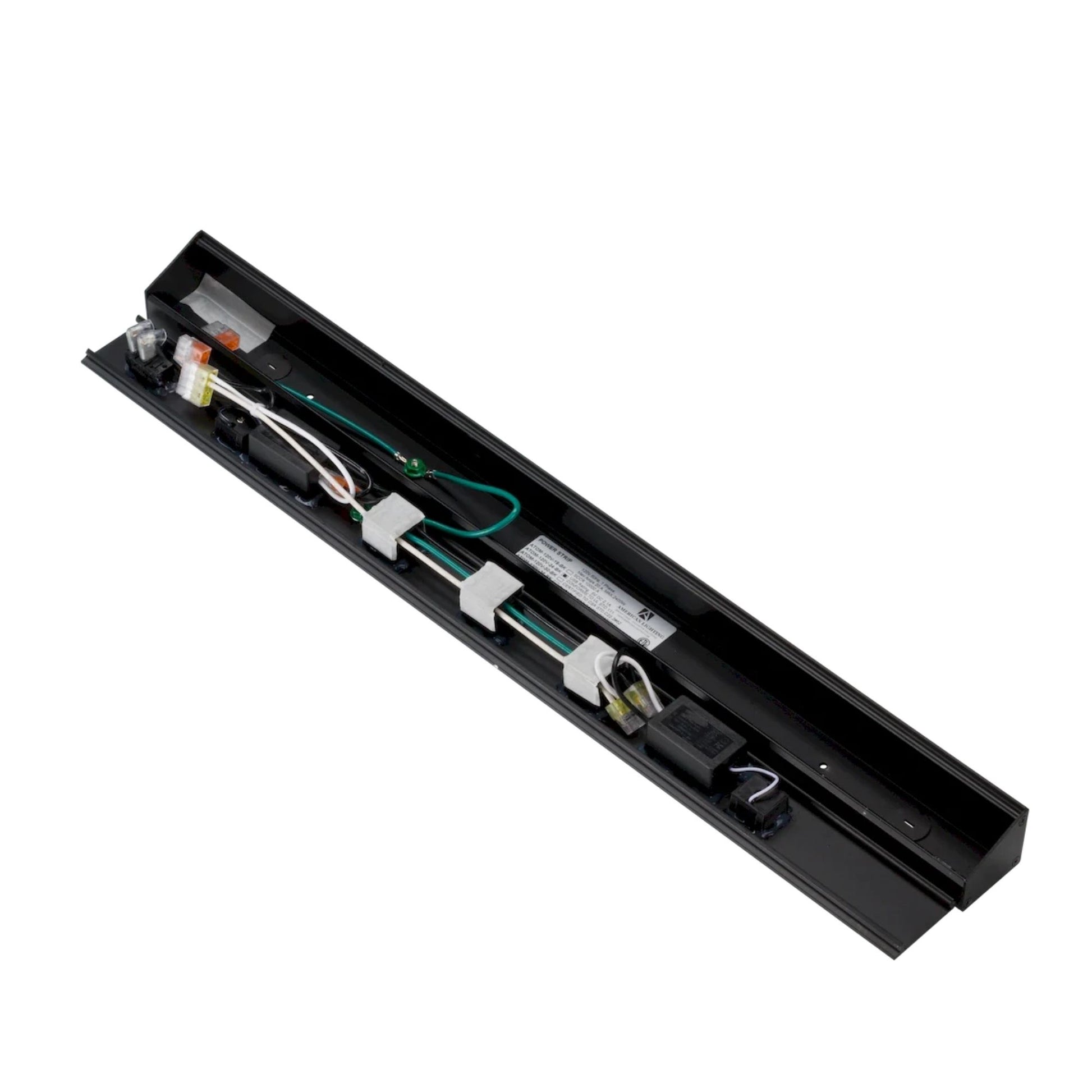 American Lighting - Atom 24" Under Cabinet Power Strip with 3 Receptacles and USB Ports, Black | Bees Lighting