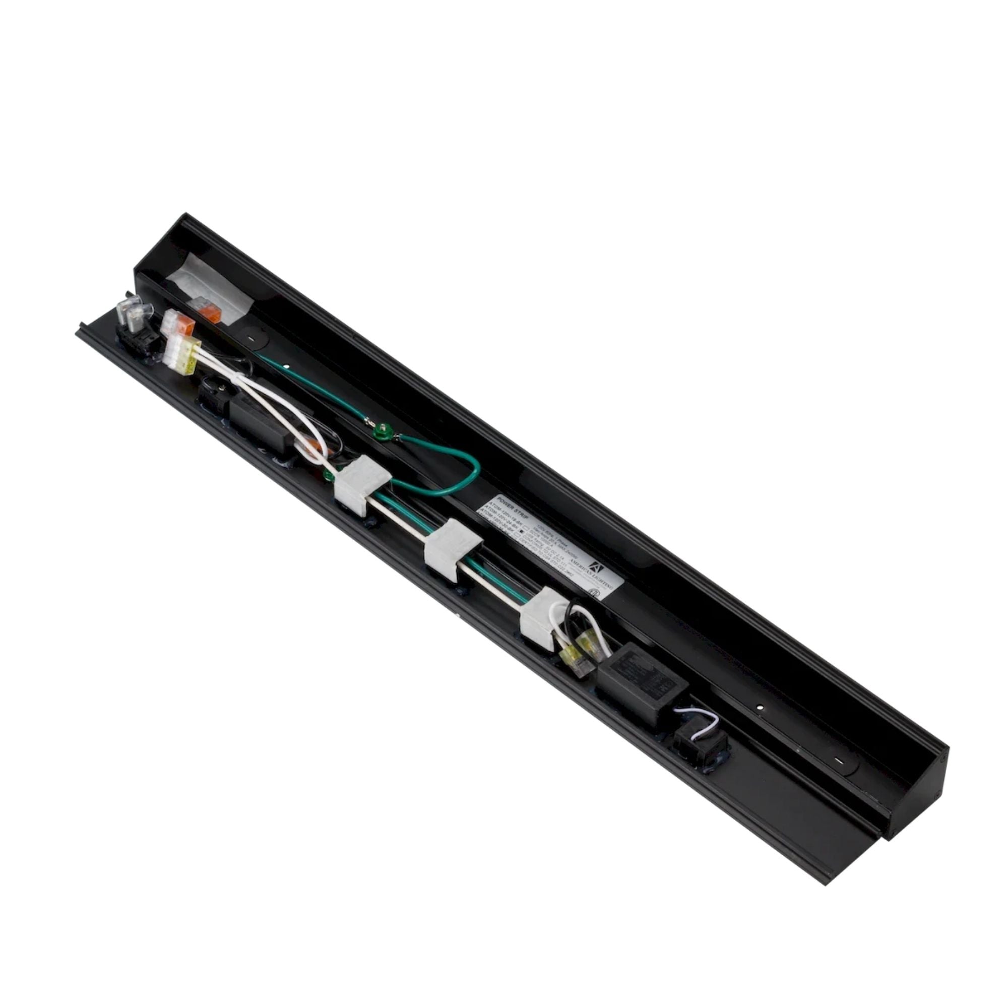 American Lighting - Atom 24" Under Cabinet Power Strip with 3 Receptacles and USB Ports, Black | Bees Lighting