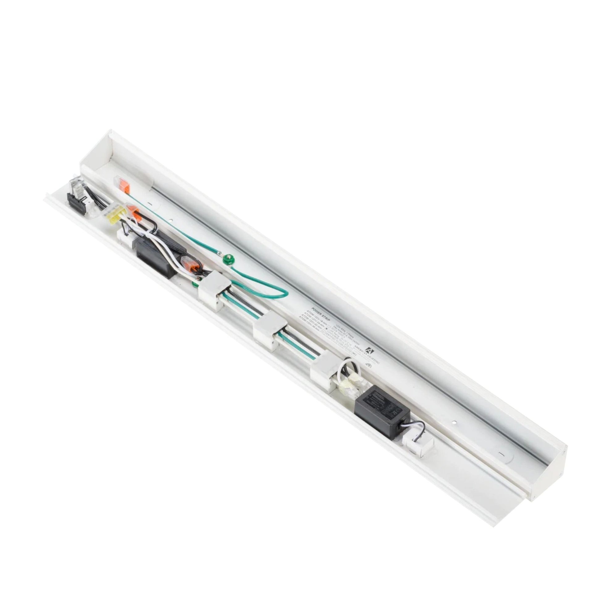 American Lighting - Atom 24" Under Cabinet Power Strip with 3 Receptacles and USB Ports, White | Bees Lighting