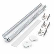 American Lighting Economy 45 EE45-AAFR-2M-BNDL1 2M Surface Mount Tape Light Channel Bundle, Aluminum