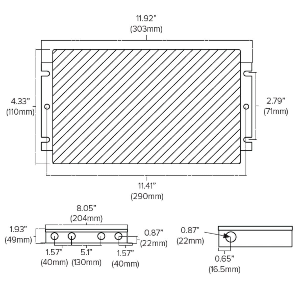 American Lighting LED-DRJ 288W LED Driver 24V DC, Non-Dimming, Integrated Junction Box, Indoor/Outdoor - 120-277V