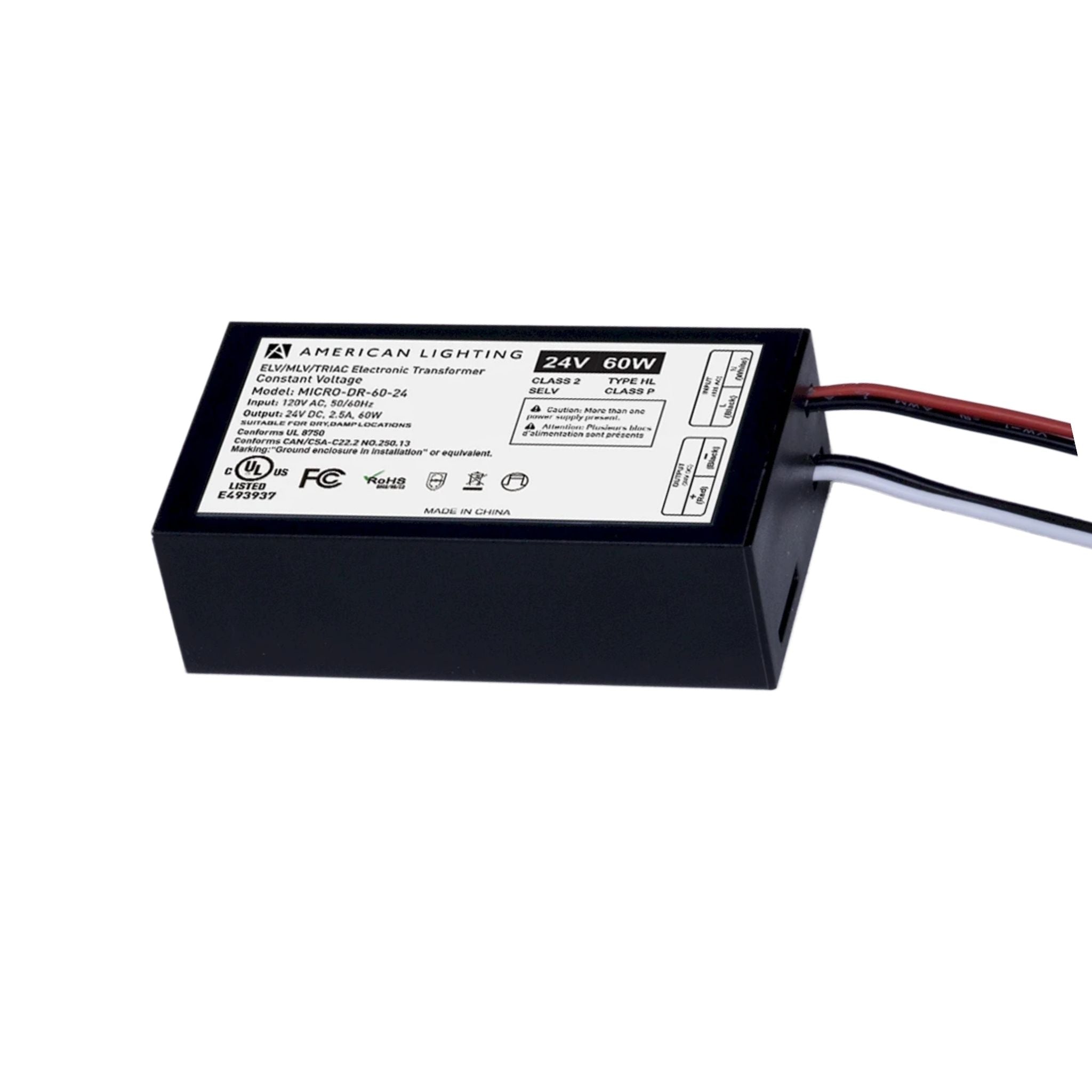 American Lighting MICRO-DR Series LED Transformer | Dimmable, 12V & 24V DC