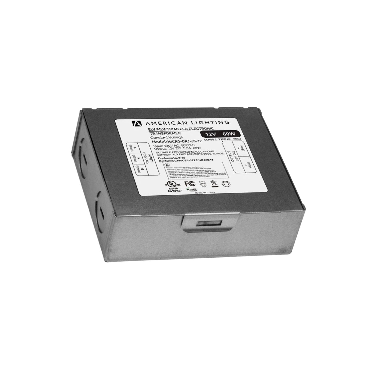 American Lighting MICRO-DRJ Series LED Transformer | Dimmable w/ Junction Box