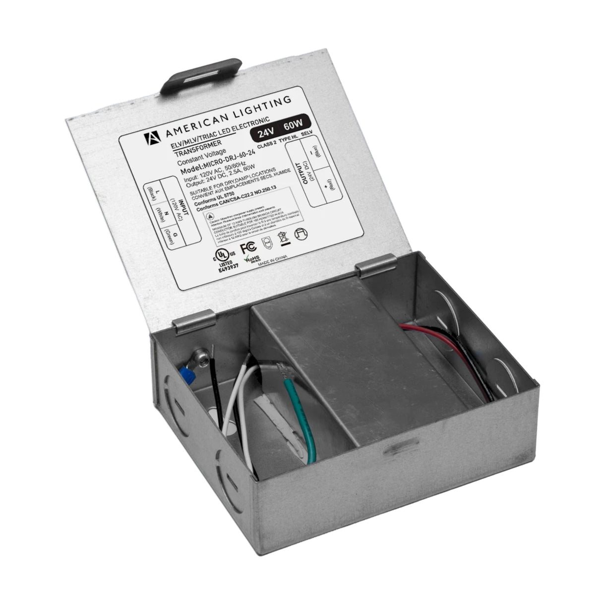 American Lighting MICRO-DRJ Series LED Transformer | Dimmable w/ Junction Box
