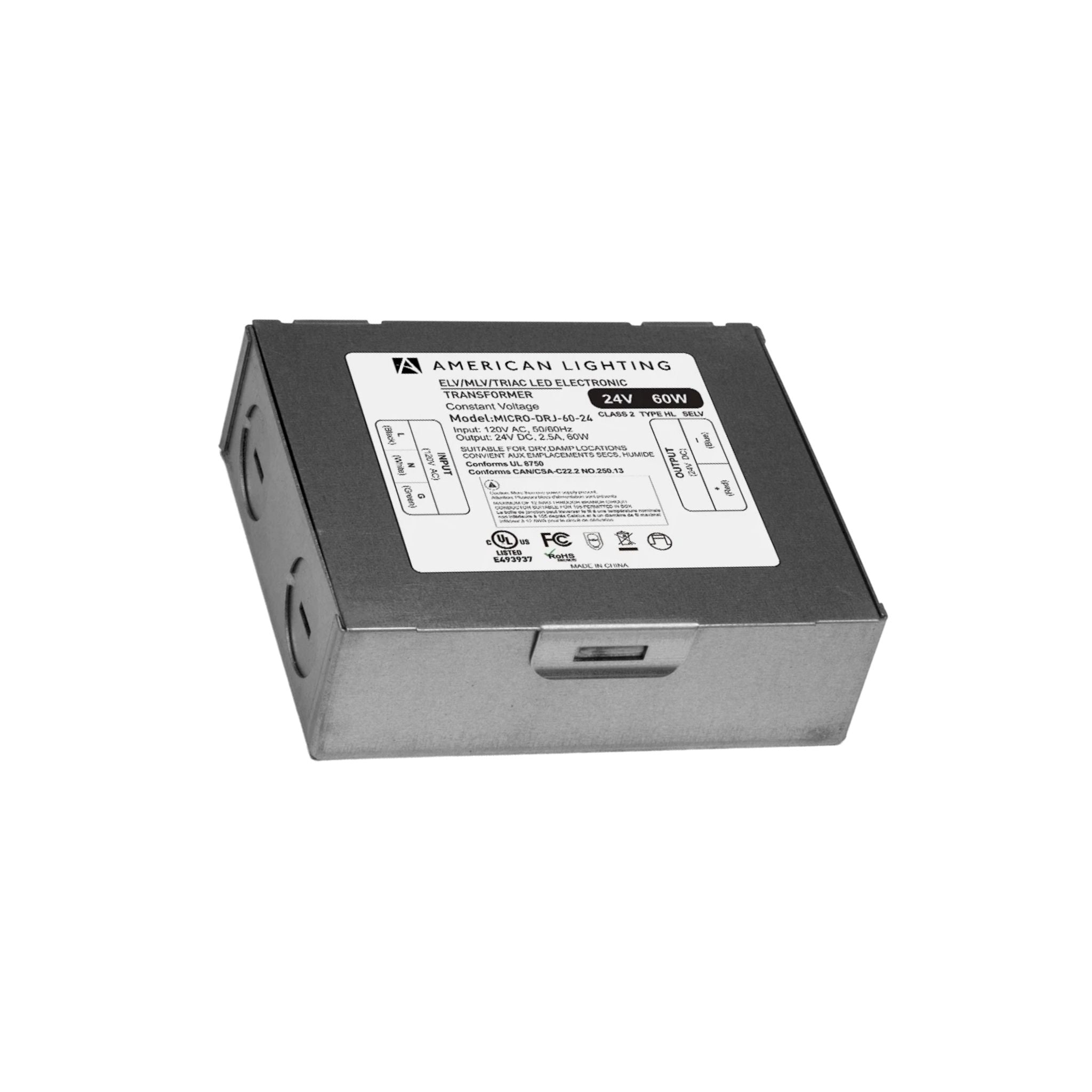 American Lighting MICRO-DRJ Series LED Transformer | Dimmable w/ Junction Box