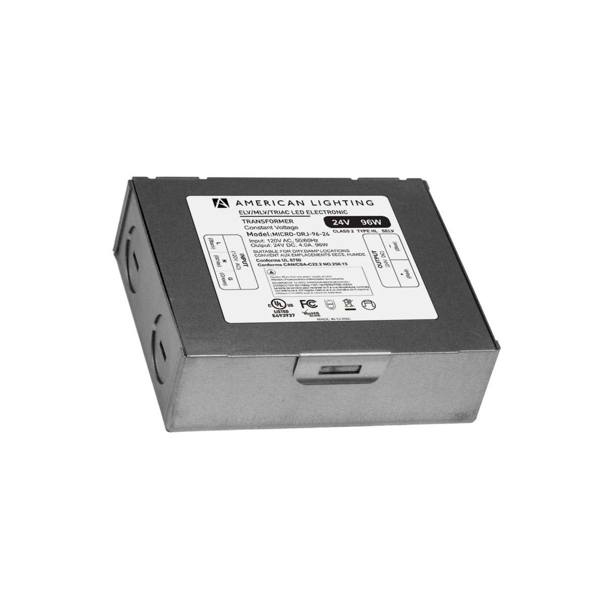 American Lighting MICRO-DRJ Series LED Transformer | Dimmable w/ Junction Box