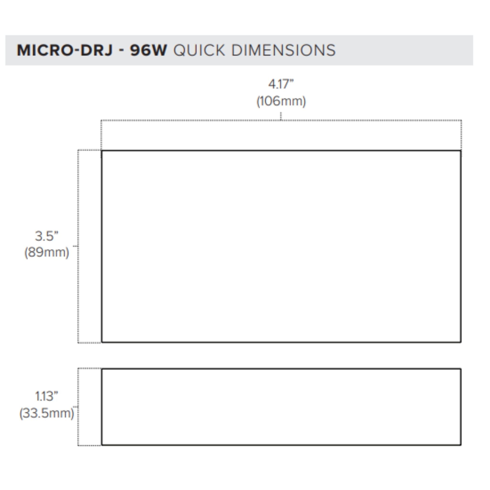Micro DRJ 96W LED Driver 24V Dimmable, Integrated Junction Box, Indoor Use - 120-277V