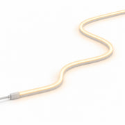 Warm white side-bend LED neon strip with connector end and curved channel