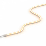 Warm white side-bend LED neon strip segment with plug connector, bent profile