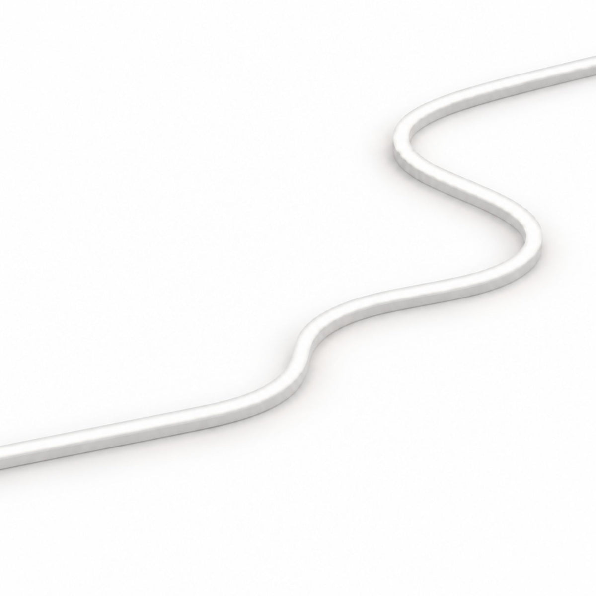White side-bend LED neon strip with flexible profile and stepped corner bend