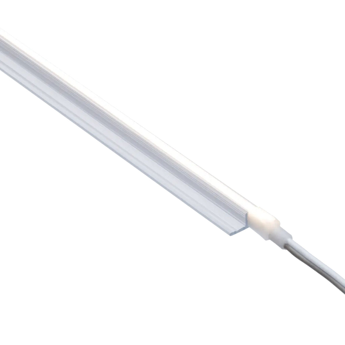 Light gray PC mounting channel close-up, long rectangular housing with open slot