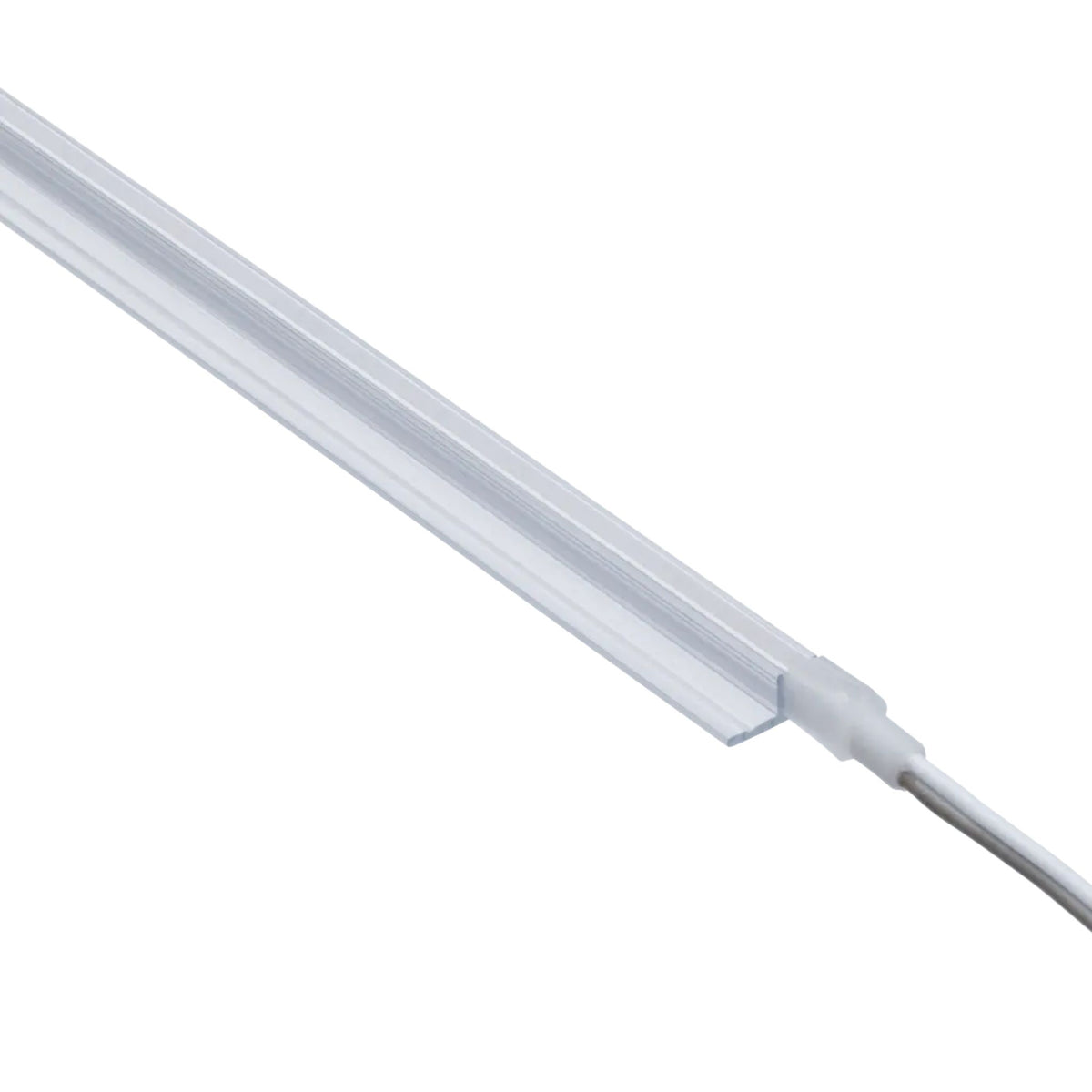 Light gray PC mounting channel close-up along the length with U-shaped opening