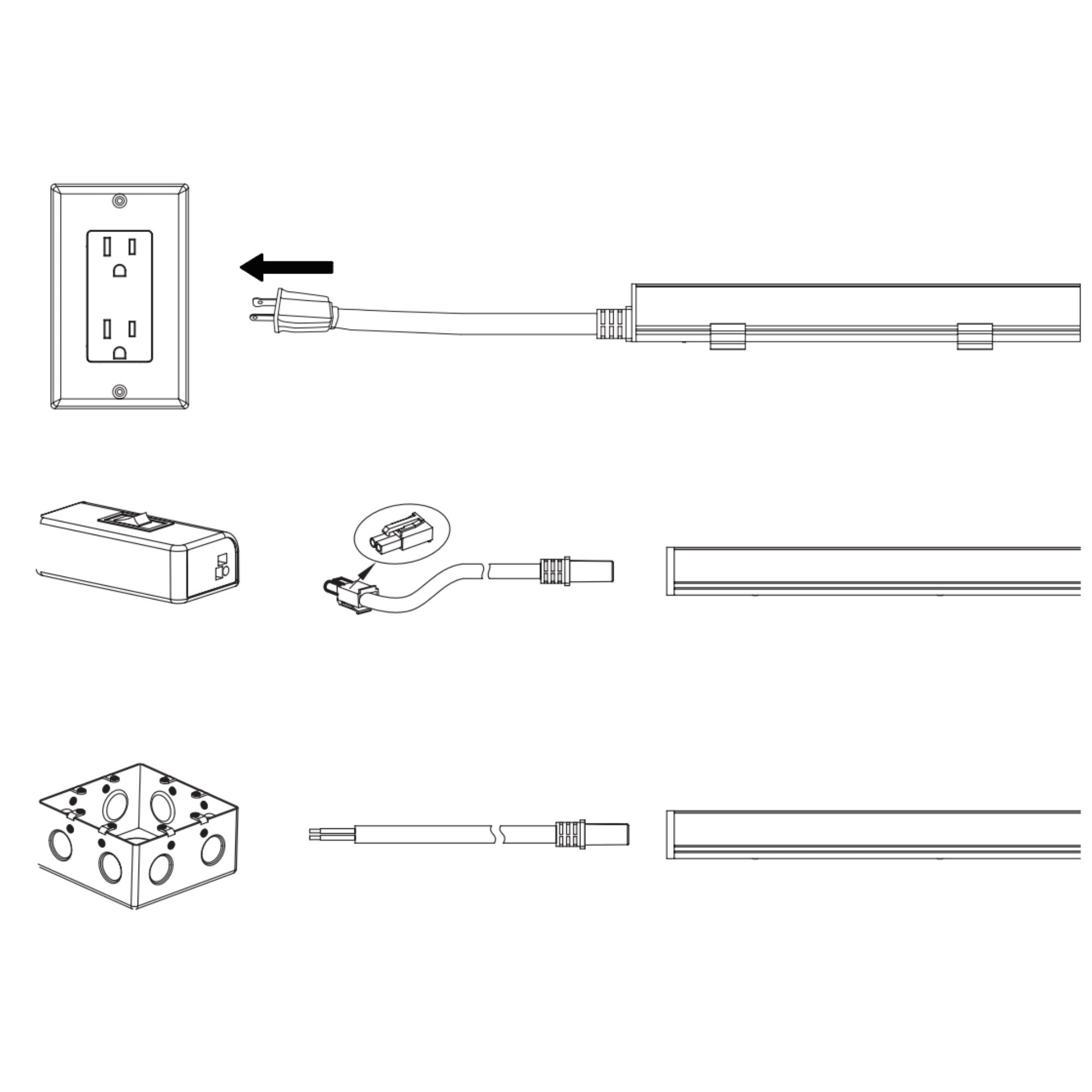 American Lighting - MicroLink 120V 6ft Power Connector Kit With Bare Wire | Bees Lighting
