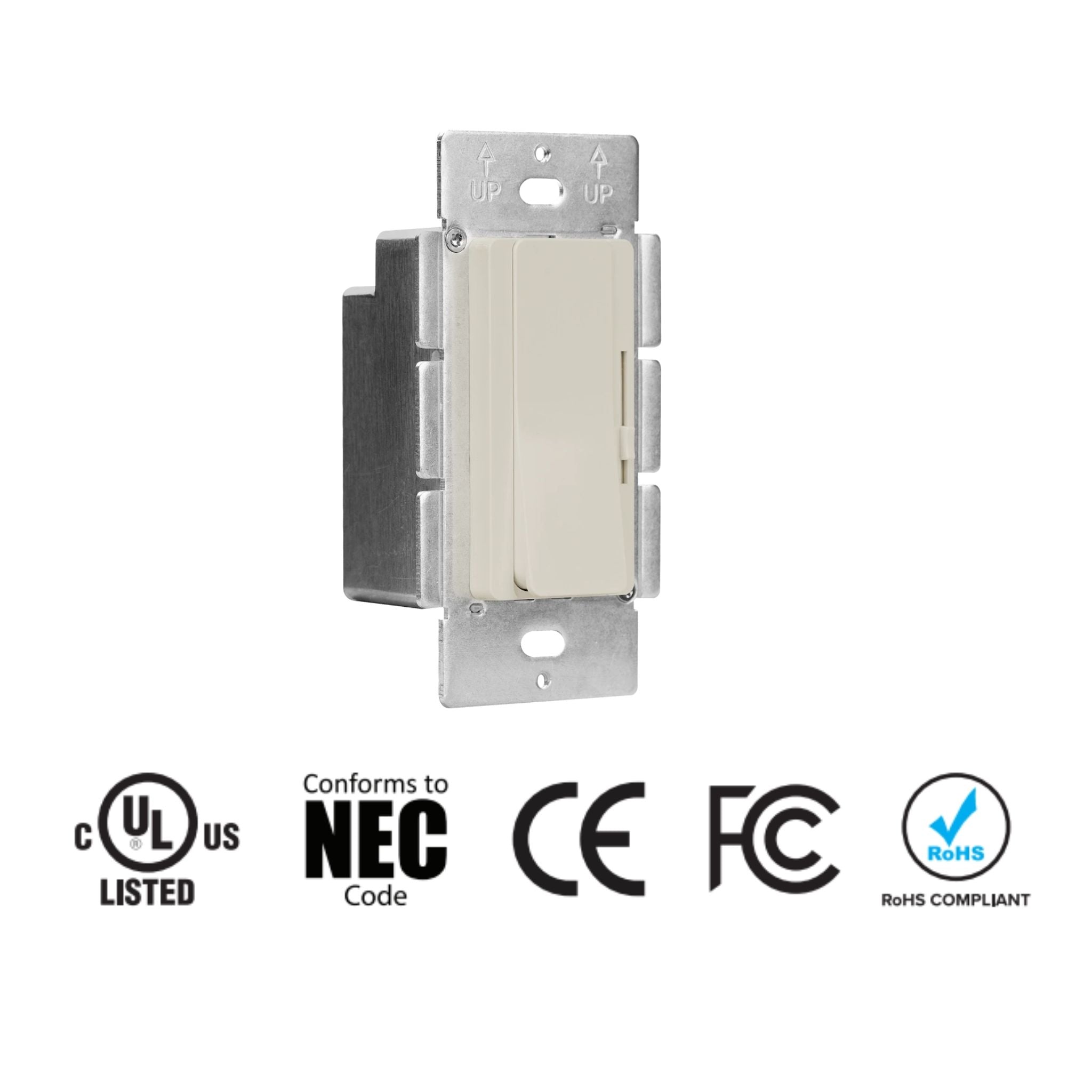 American Lighting Navi Dim 96W 24VDC LED Driver Integrated In-Wall Dimmer, Almond