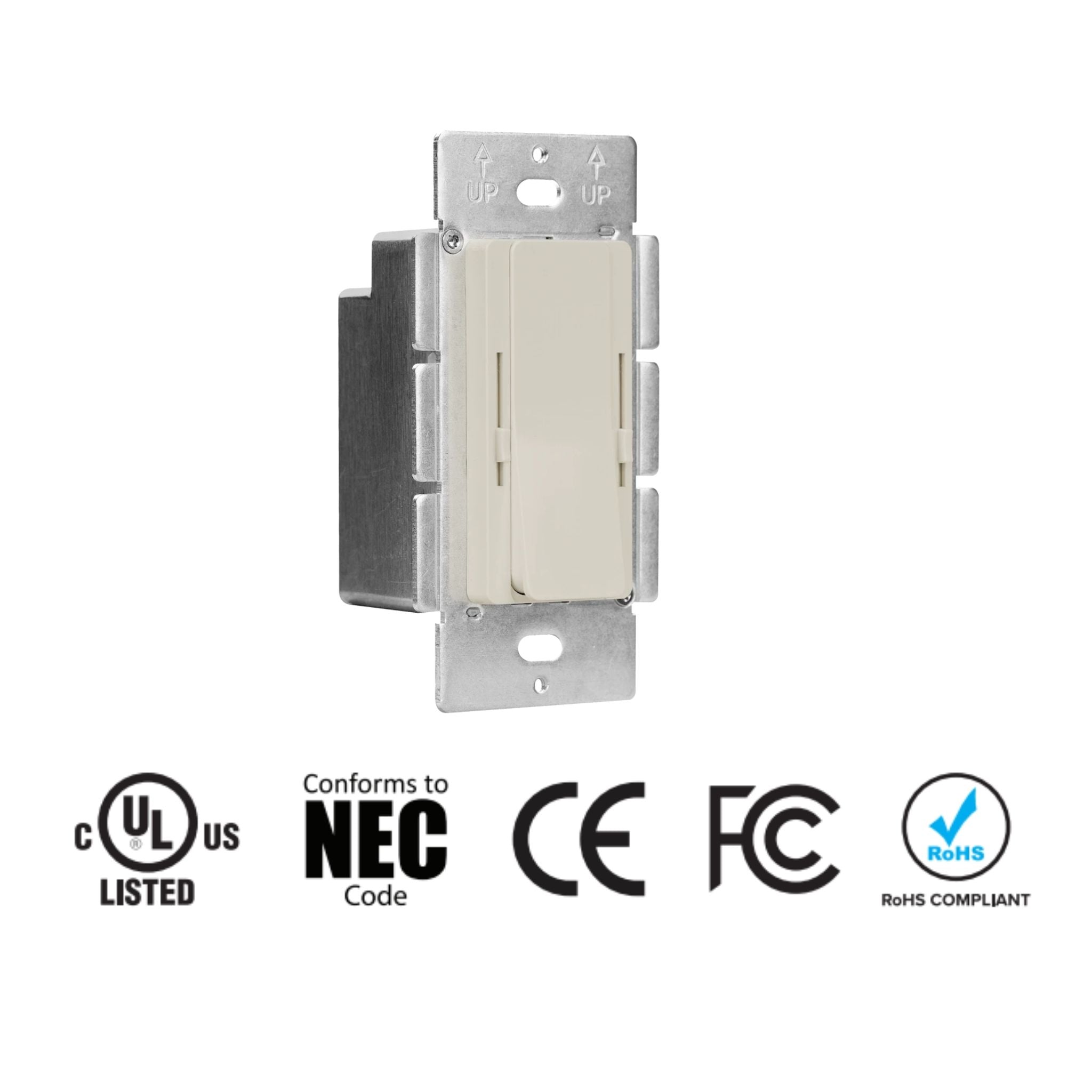 American Lighting Navi CCT 96W 24VDC LED Driver In-Wall Dimmer and CCT Control, Almond
