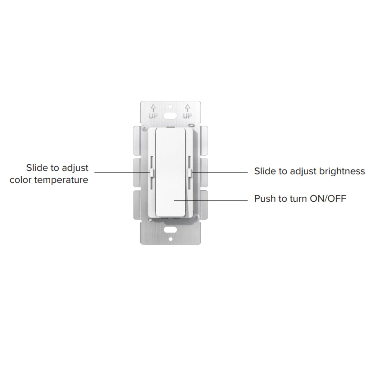 American Lighting Navi CCT 96W 24VDC LED Driver In-Wall Dimmer and CCT Control, Almond