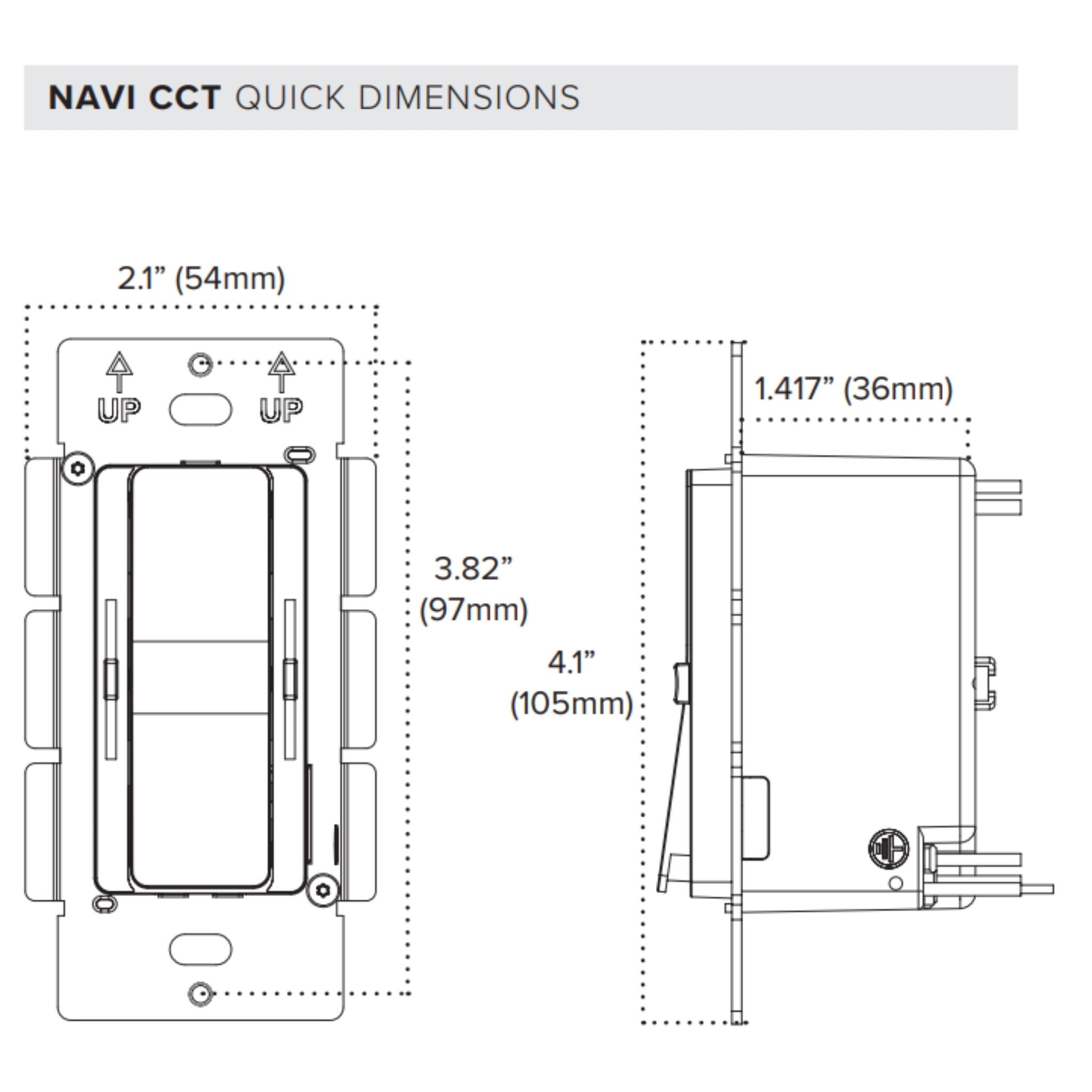 American Lighting Navi CCT 96W 24VDC LED Driver In-Wall Dimmer and CCT Control, Almond