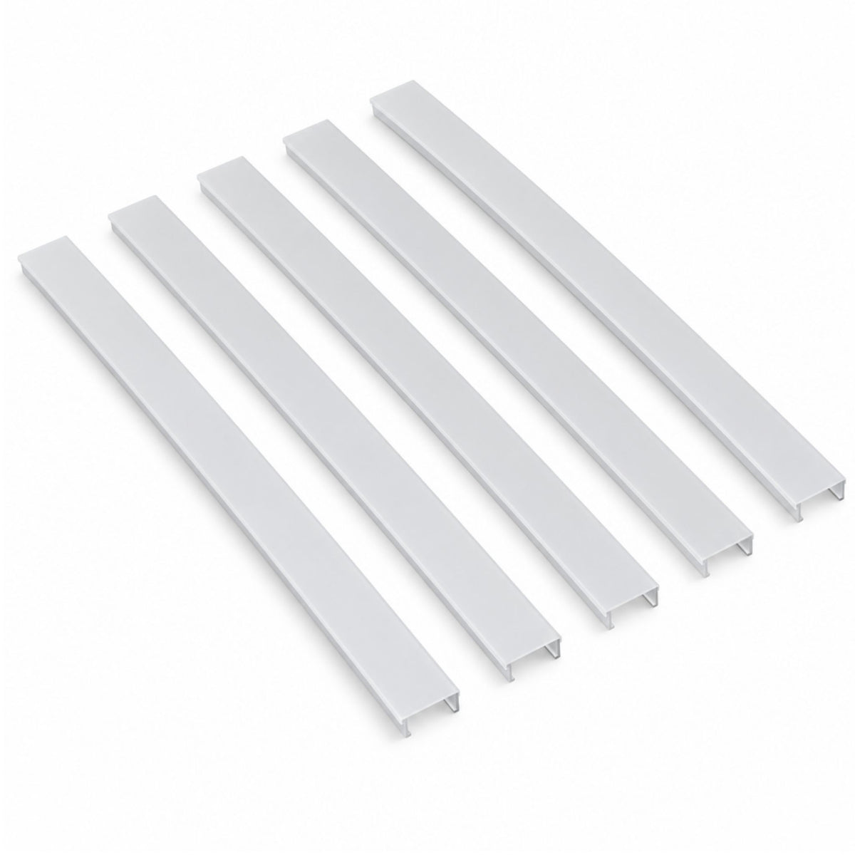 Frosted double-flange diffuser lenses, five-pack, white translucent strips