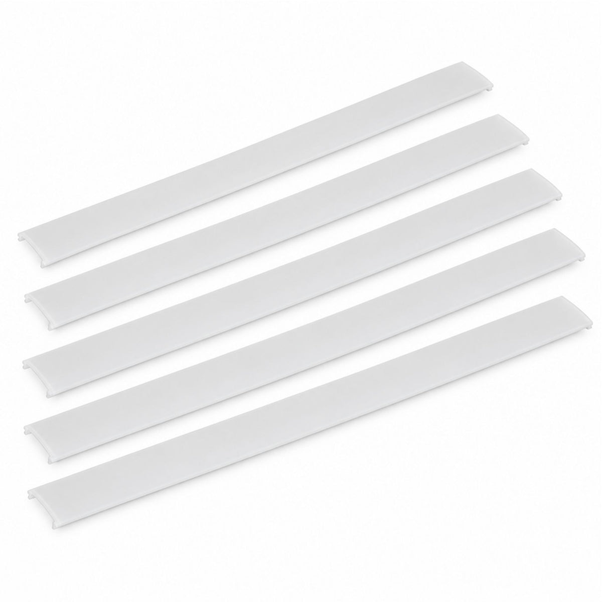 Frosted polycarbonate lens covers, white extrusion verge inserts, 2 m set